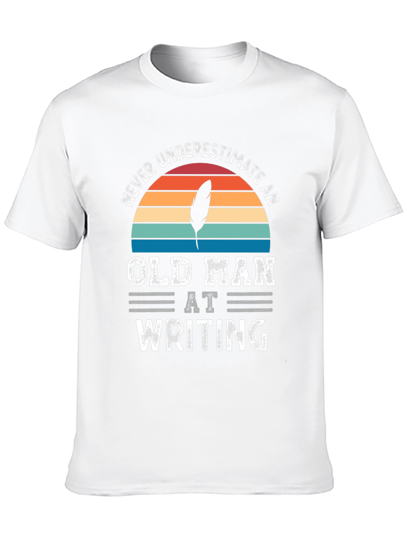 Never Underestimate Old Man Writing T-Shirt