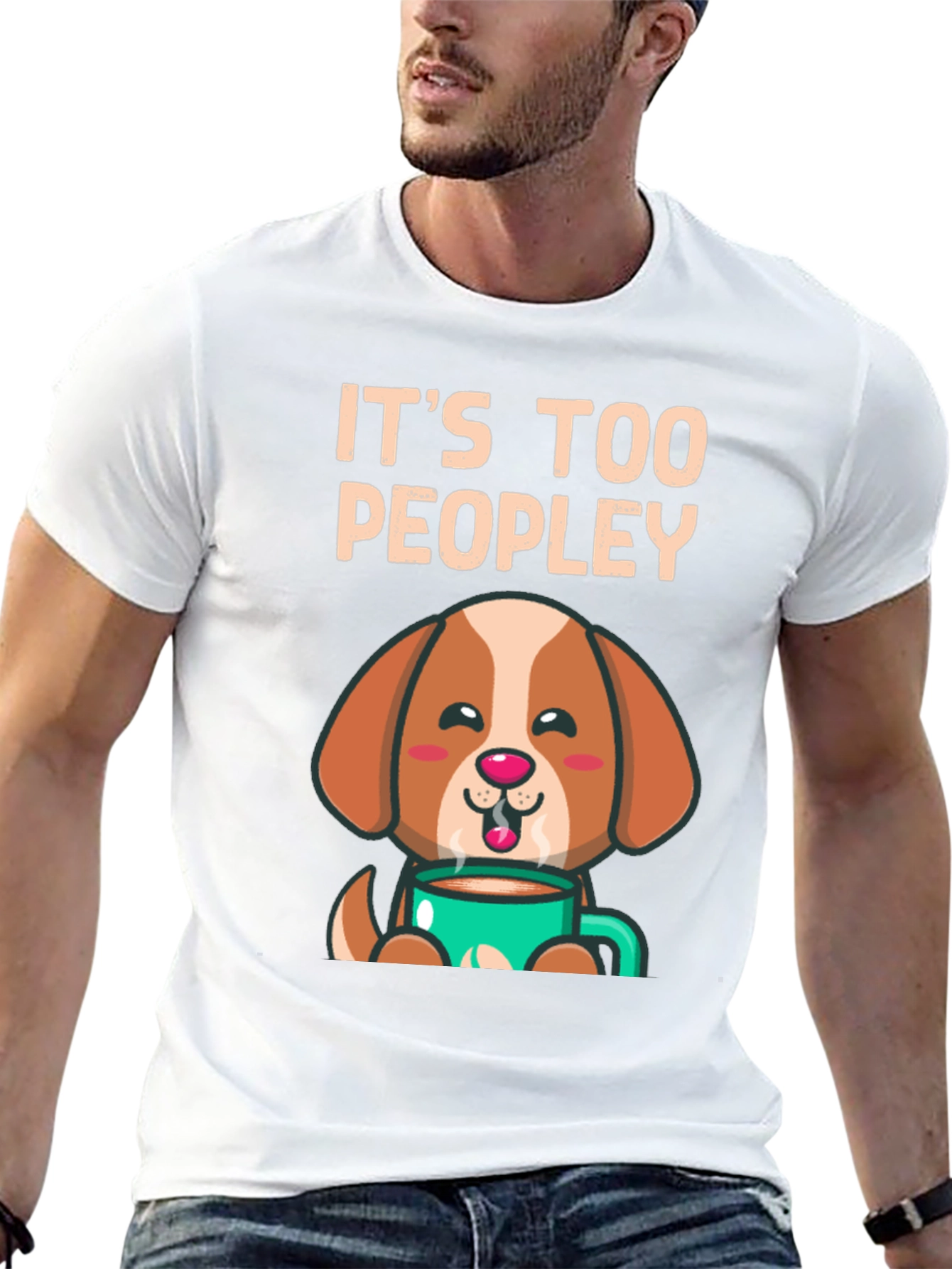 Too Peopley Dog Coffee T-Shirt