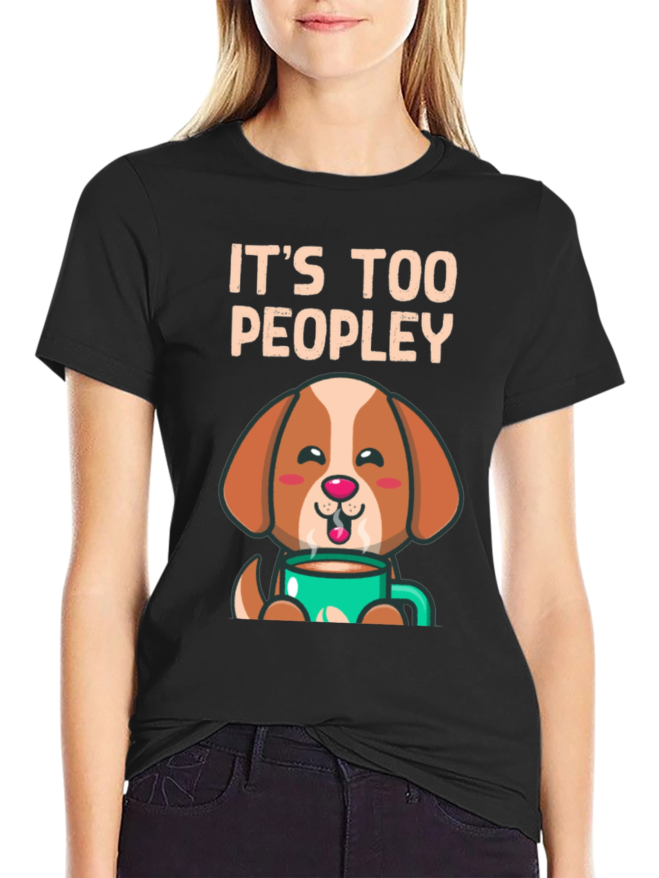 Too Peopley Dog Coffee T-Shirt