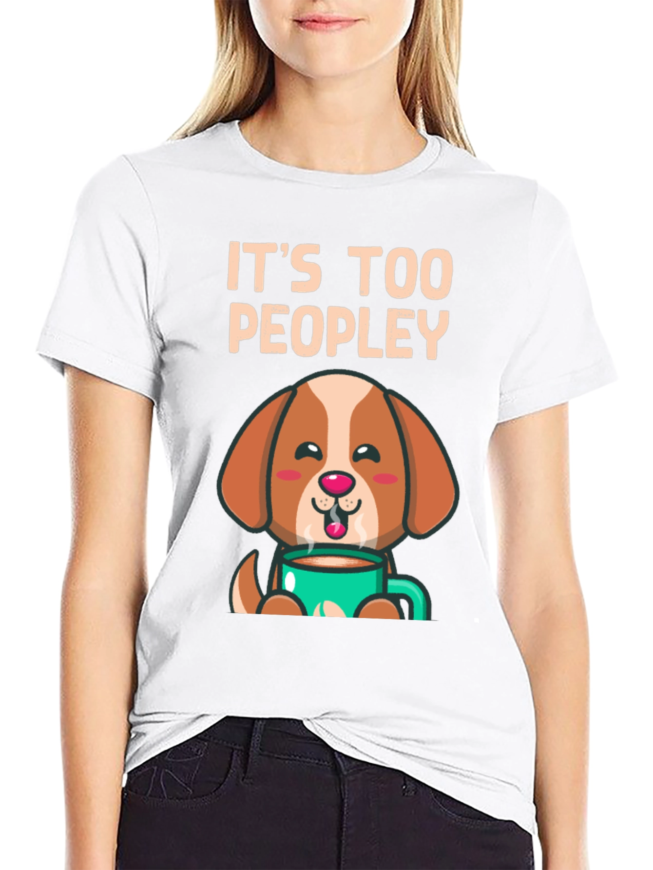 Too Peopley Dog Coffee T-Shirt