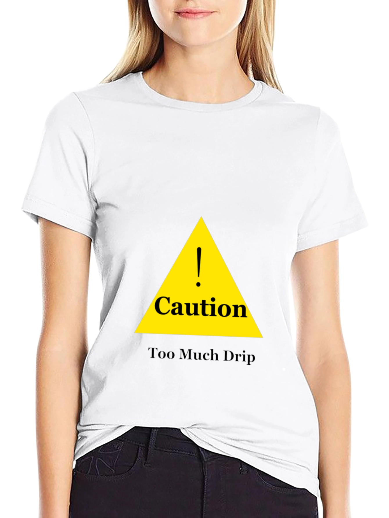 Caution Too Much Drip Black T-Shirt