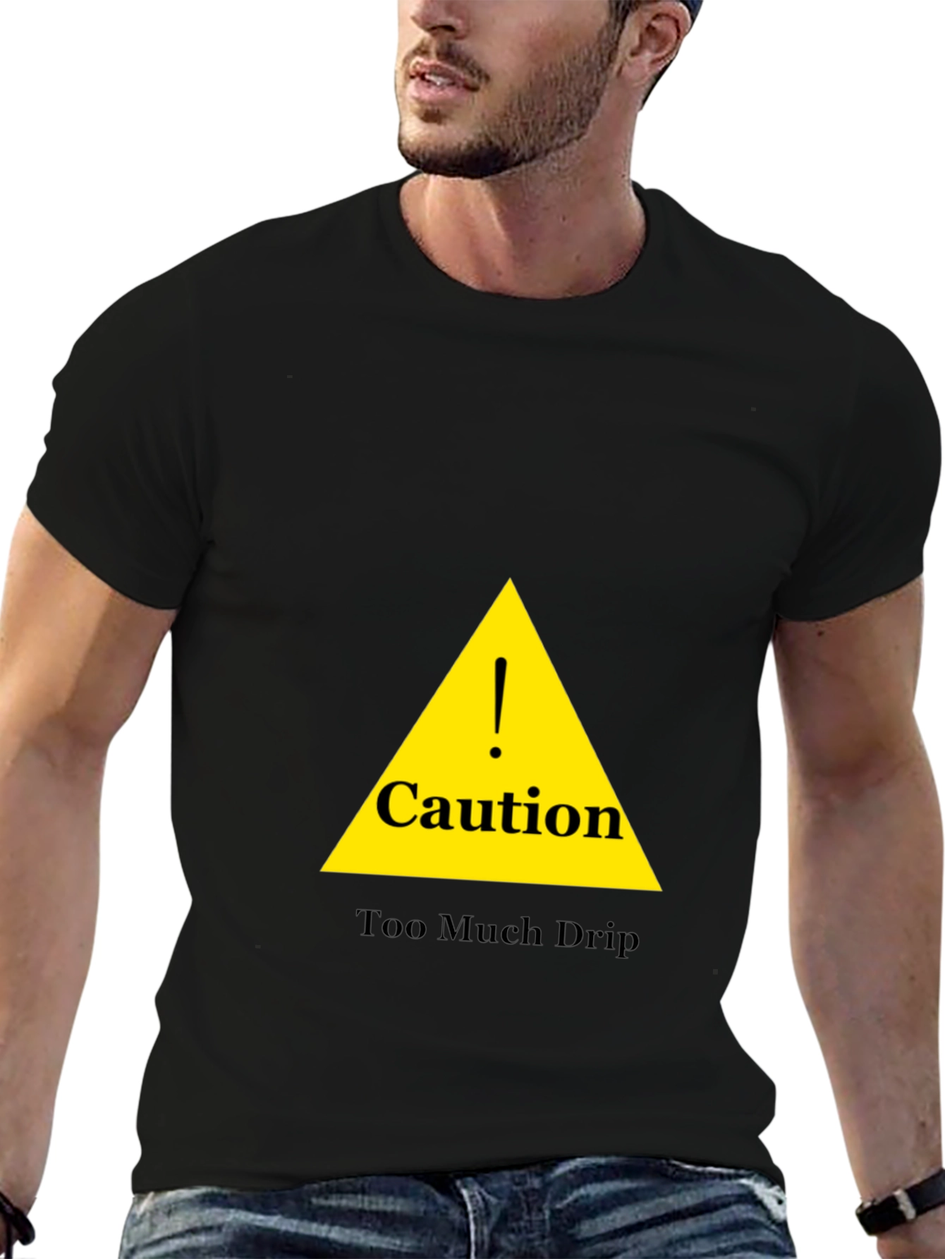 Caution Too Much Drip Black T-Shirt