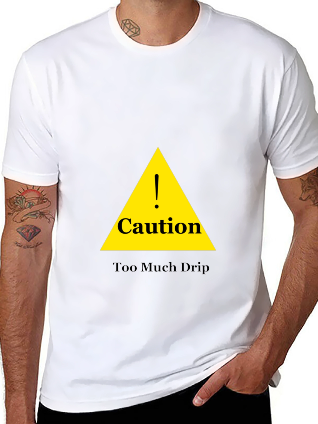 Caution Too Much Drip Black T-Shirt