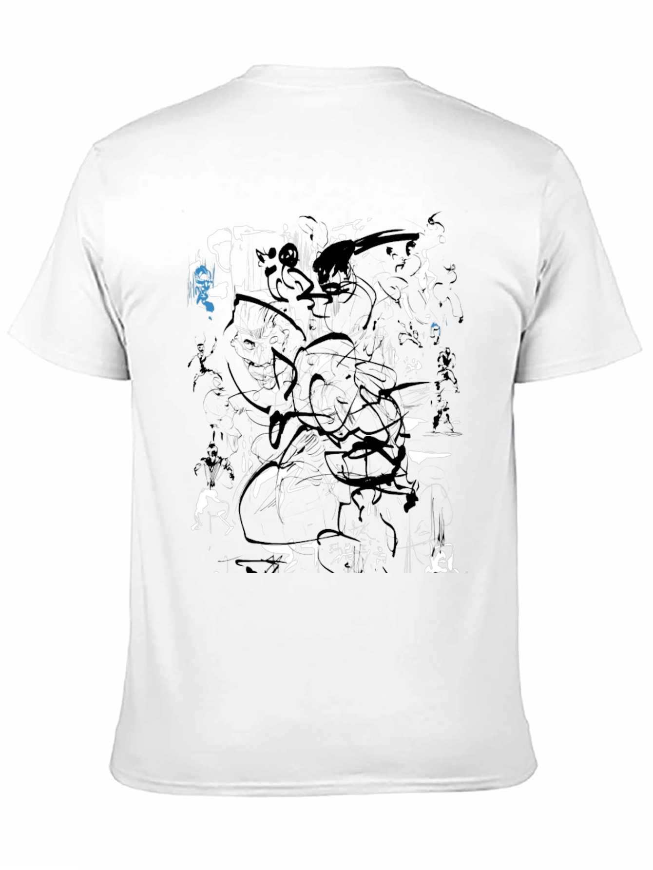 Abstract Black and White Graphic Print T-Shirt