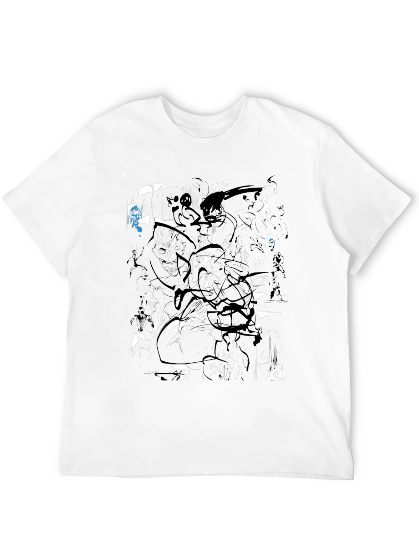 Abstract Black and White Graphic Print T-Shirt