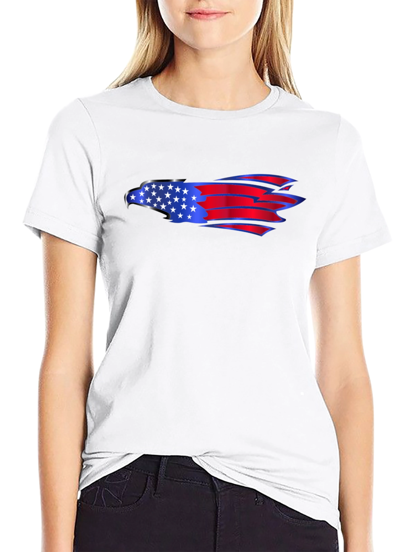 American Eagle Flag Graphic Black T-Shirt