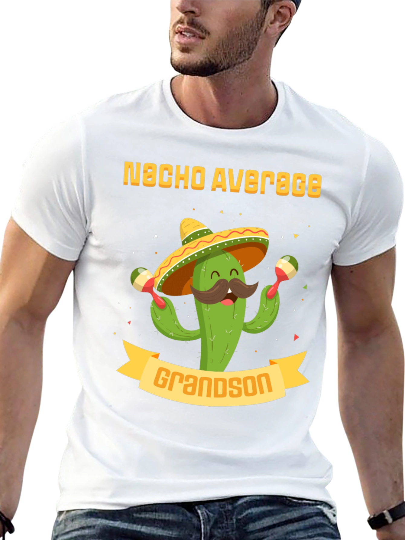 Nacho Average Grandson T-Shirt - Cactus Sombrero Graphic Tee