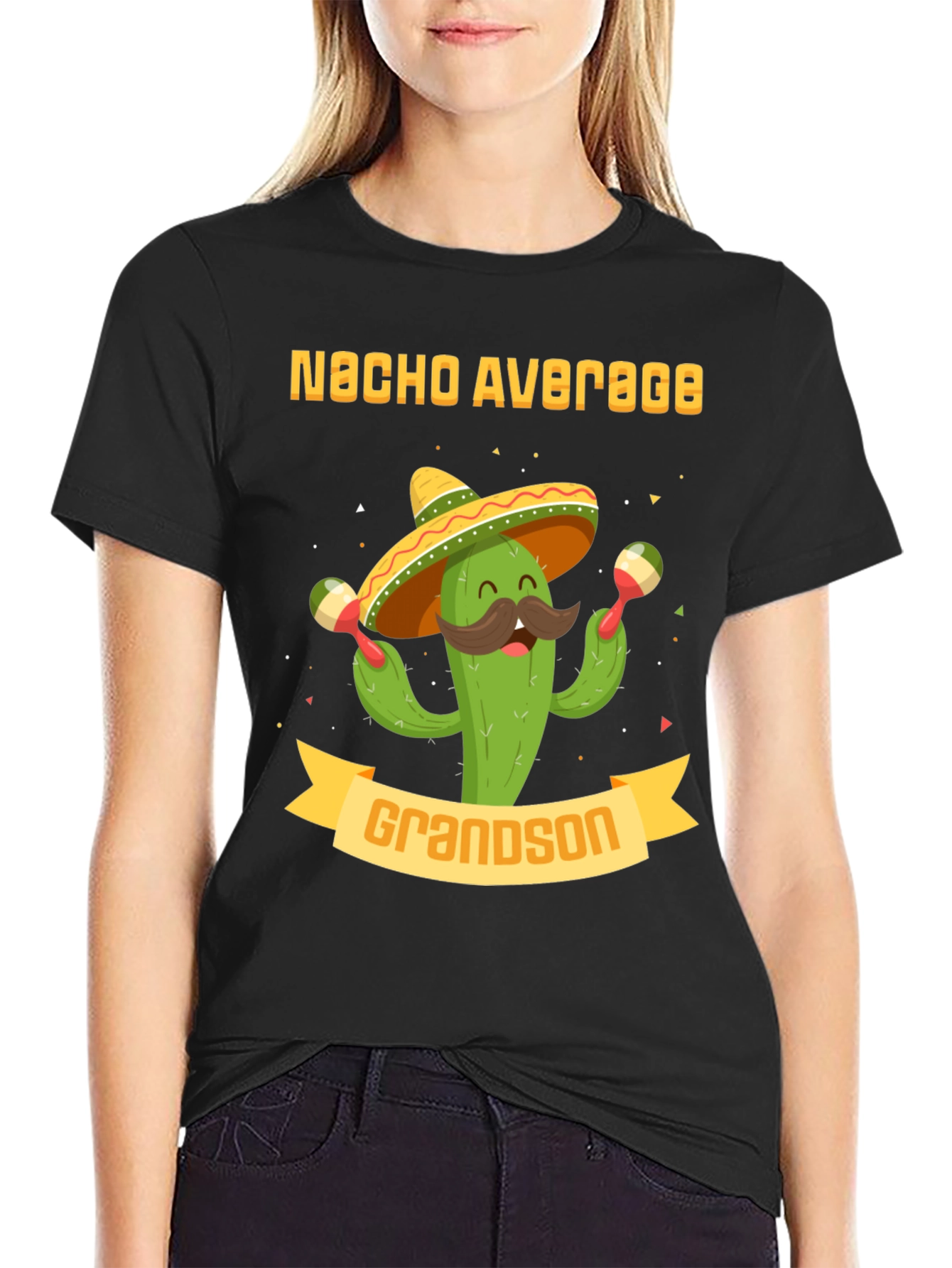Nacho Average Grandson T-Shirt - Cactus Sombrero Graphic Tee