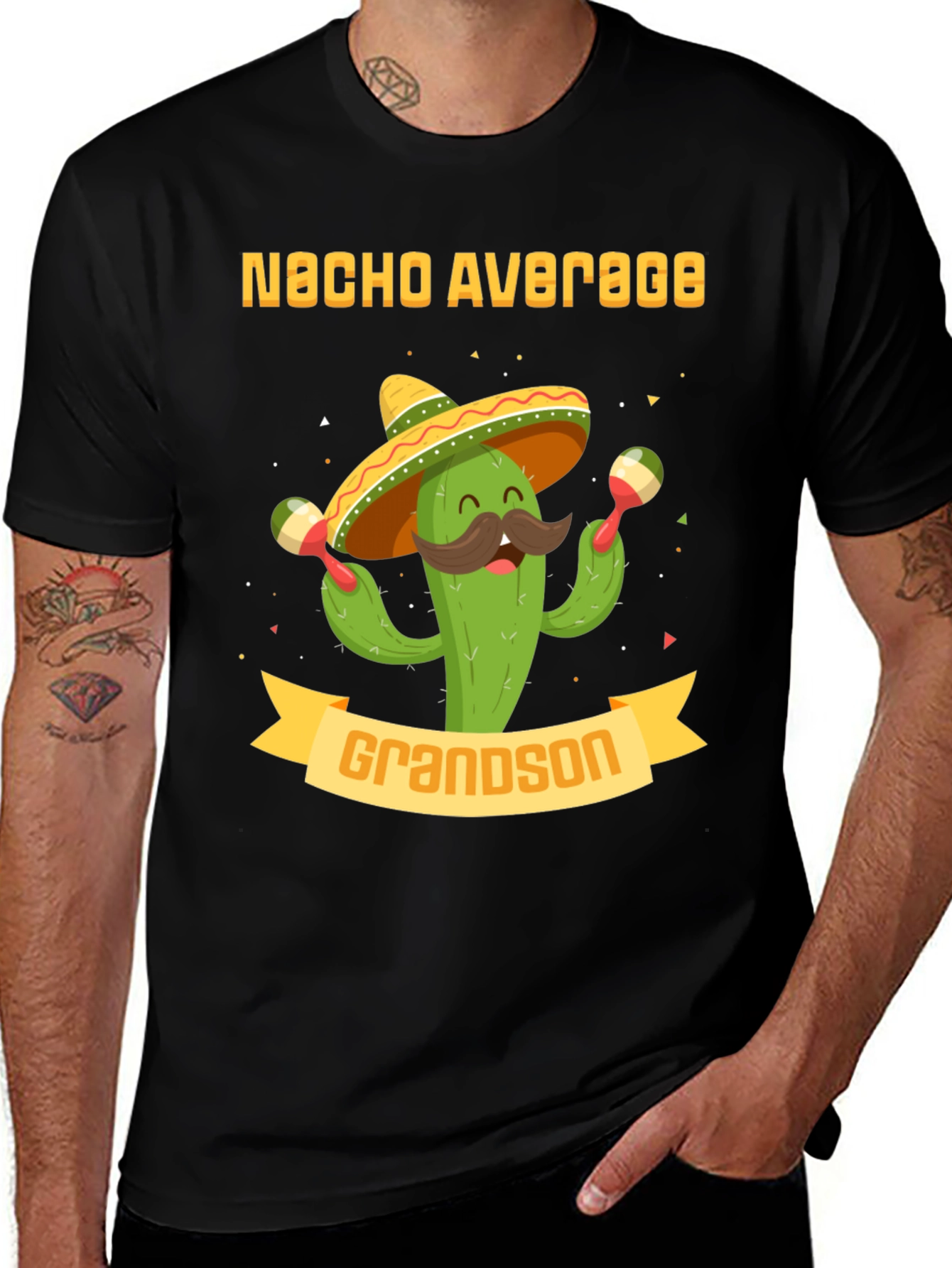 Nacho Average Grandson T-Shirt - Cactus Sombrero Graphic Tee