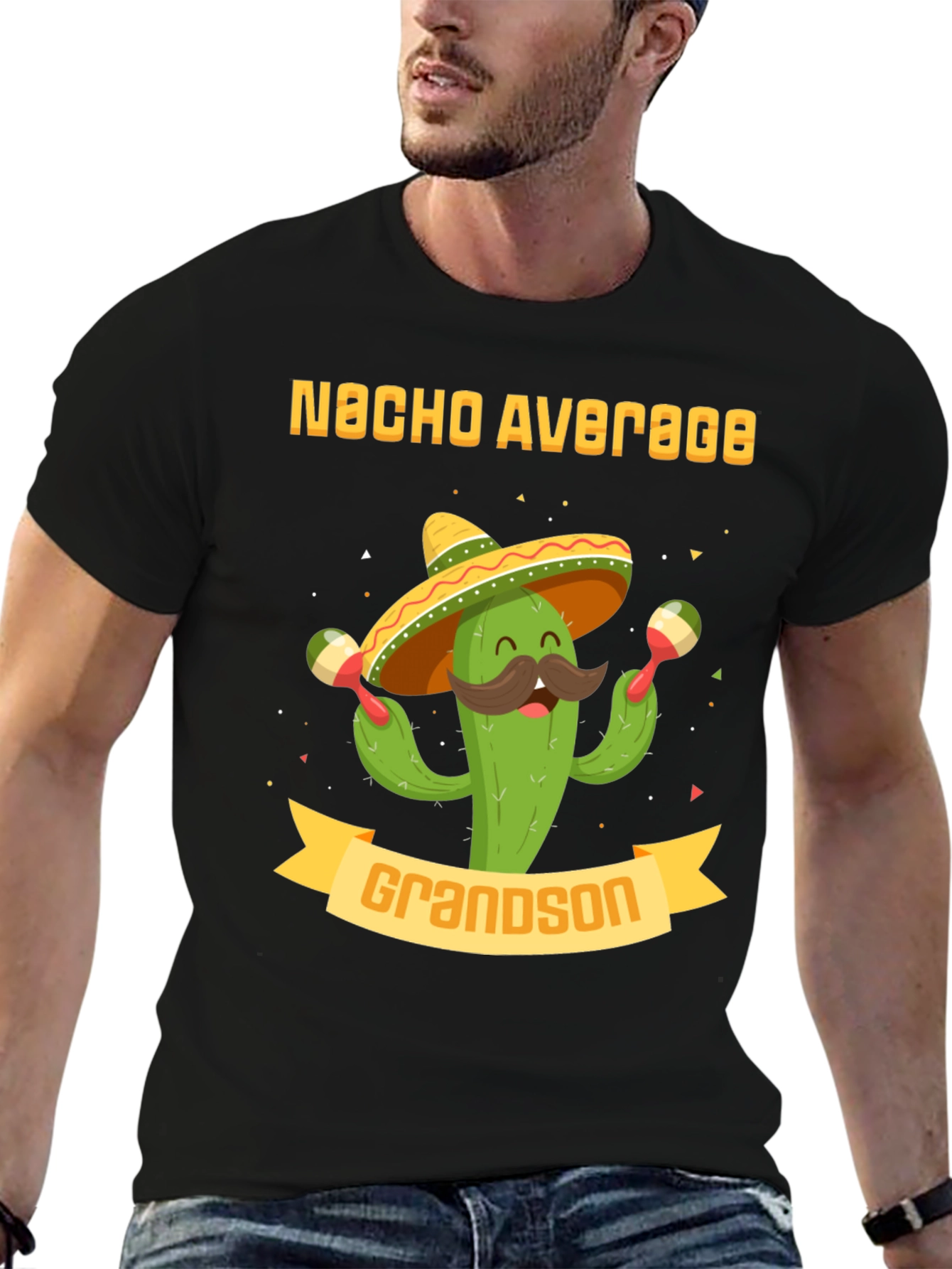 Nacho Average Grandson T-Shirt - Cactus Sombrero Graphic Tee