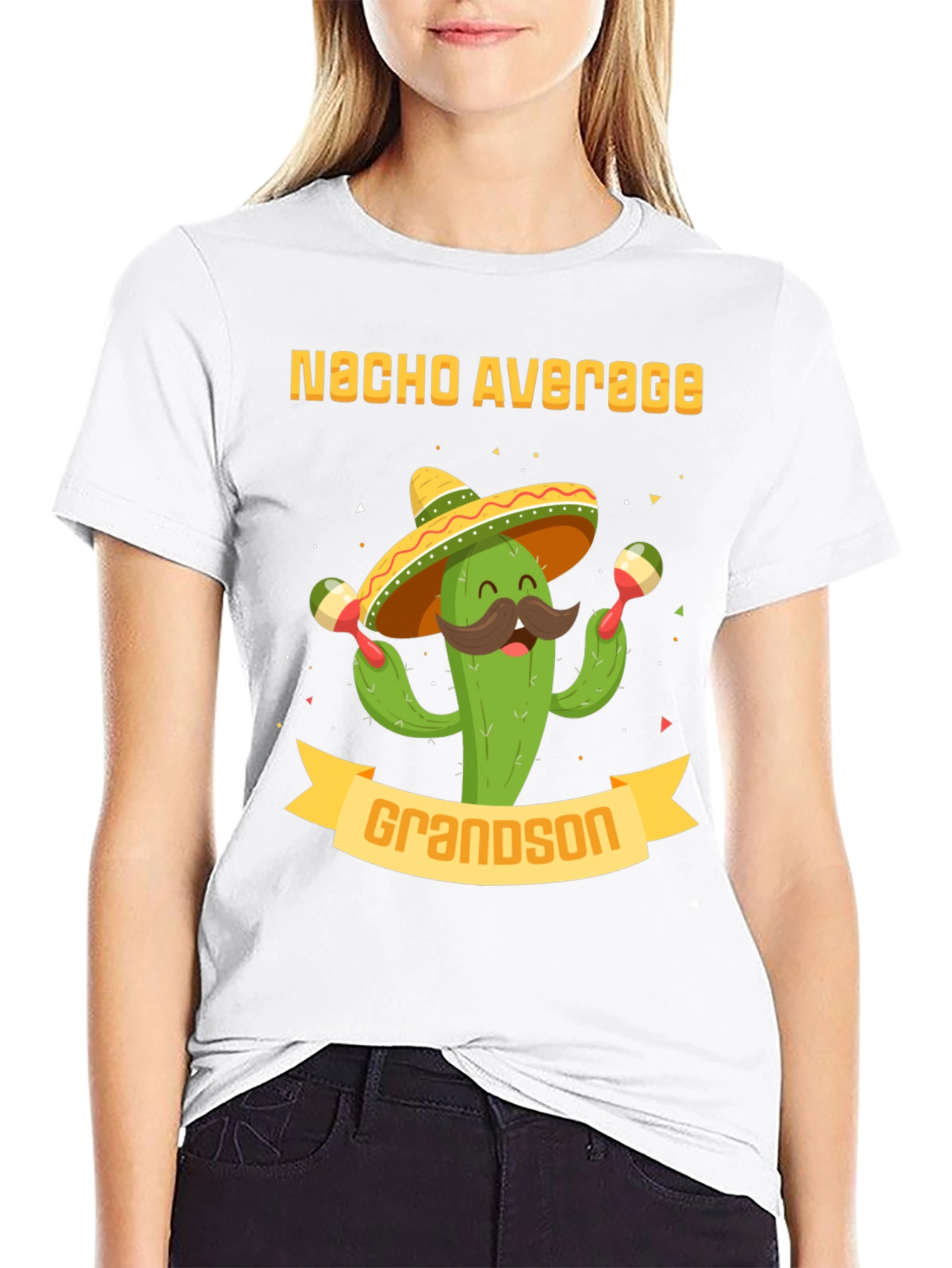 Nacho Average Grandson T-Shirt - Cactus Sombrero Graphic Tee