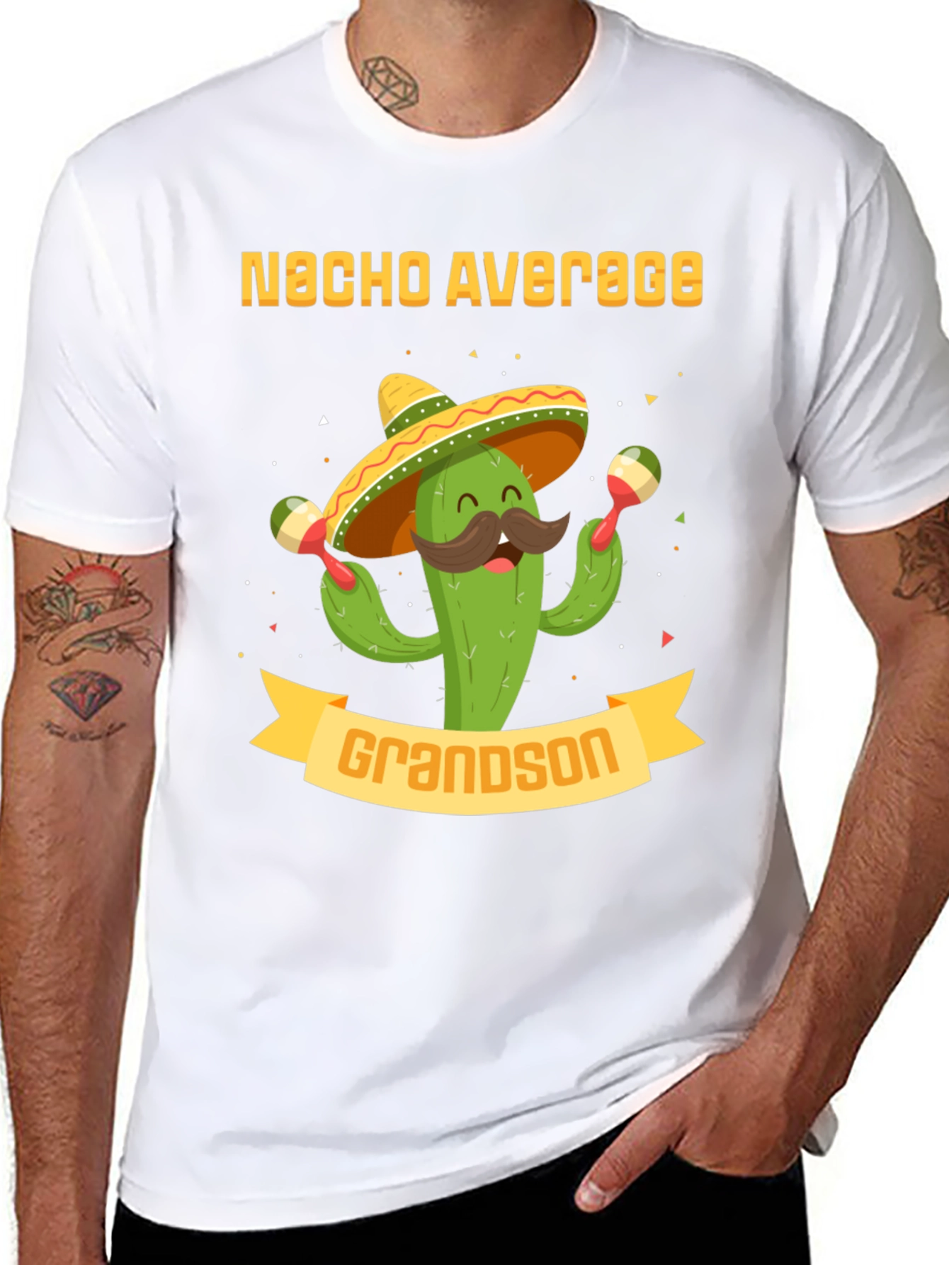 Nacho Average Grandson T-Shirt - Cactus Sombrero Graphic Tee