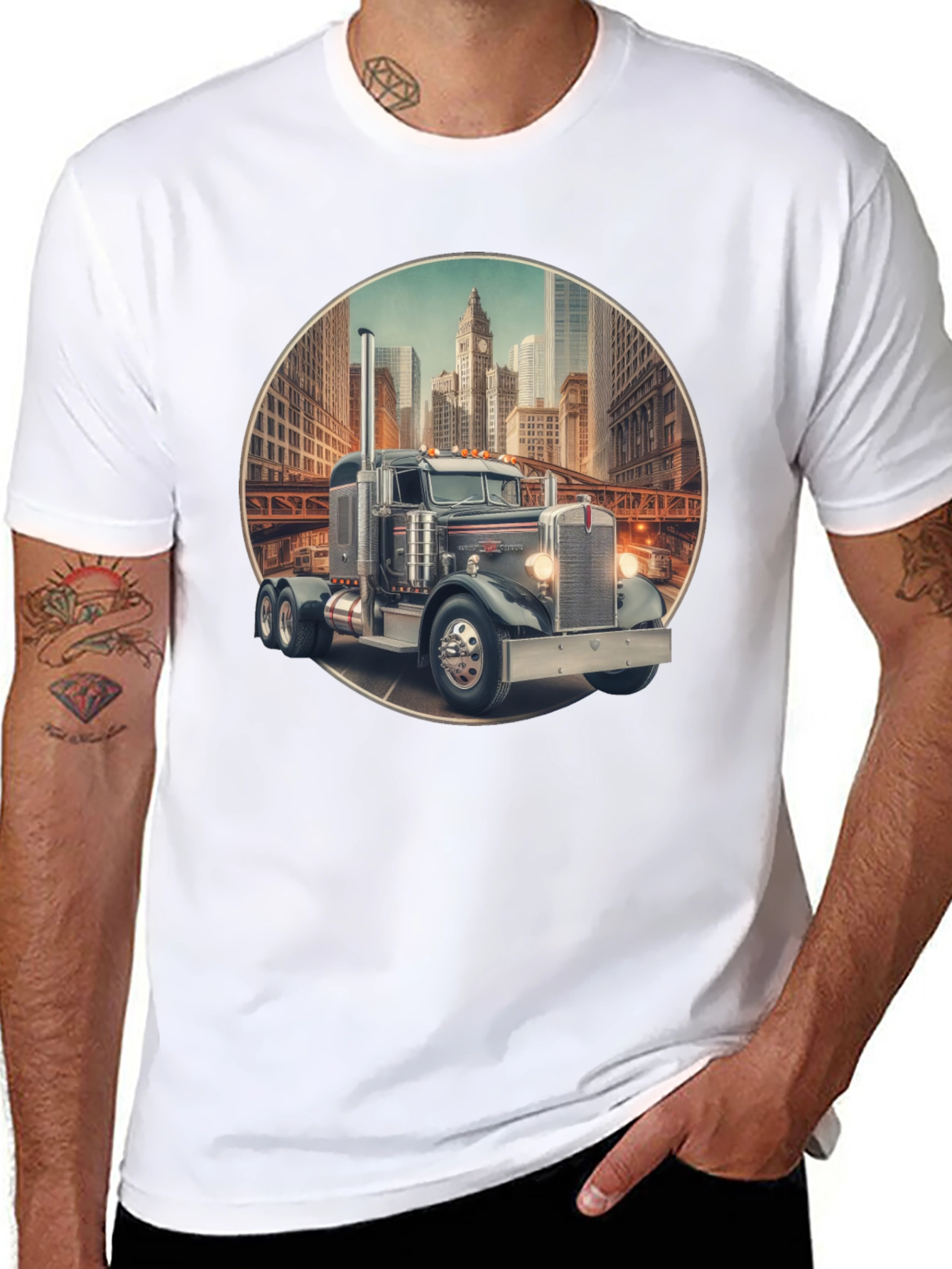 Truck in City Graphic Tee