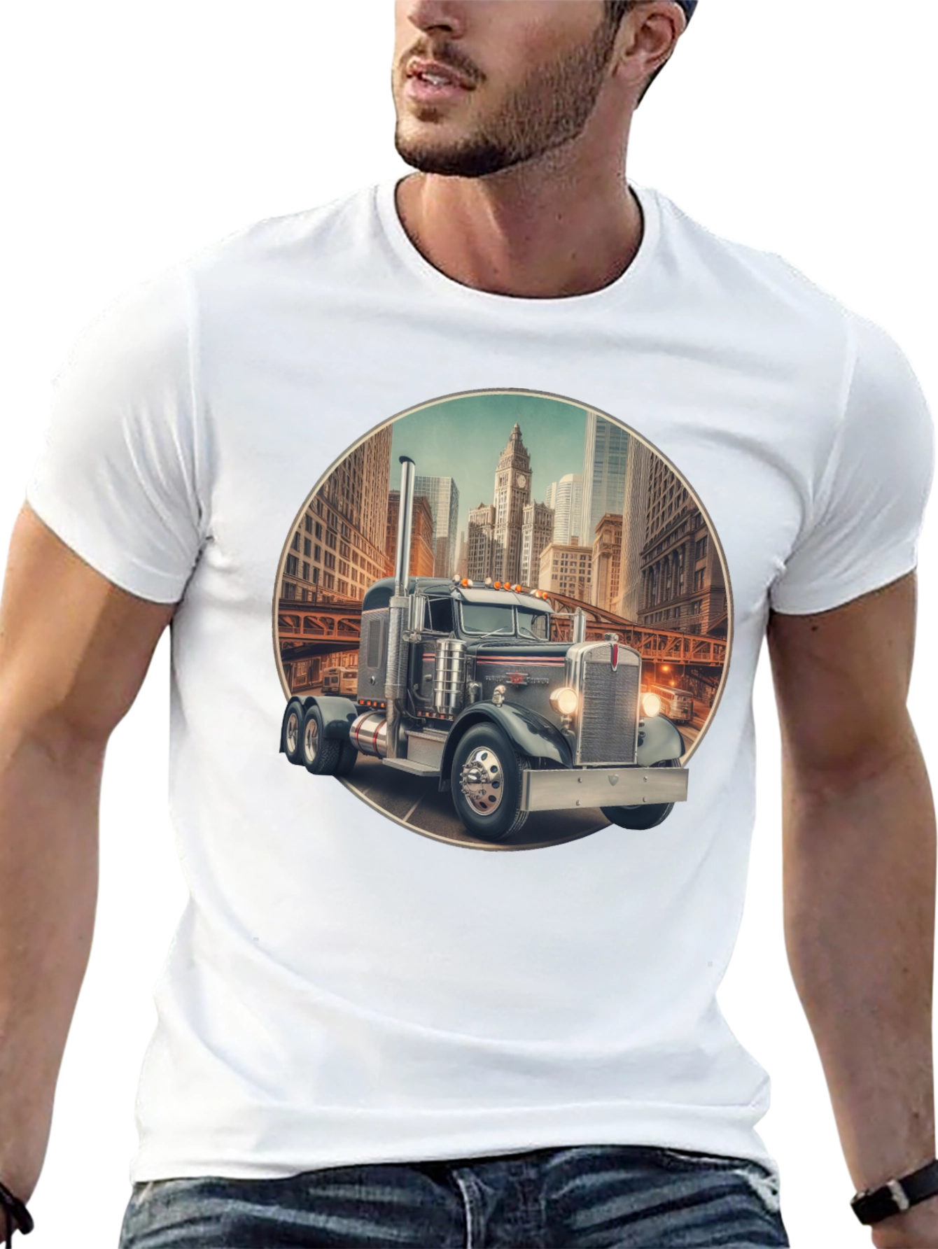 Truck in City Graphic Tee