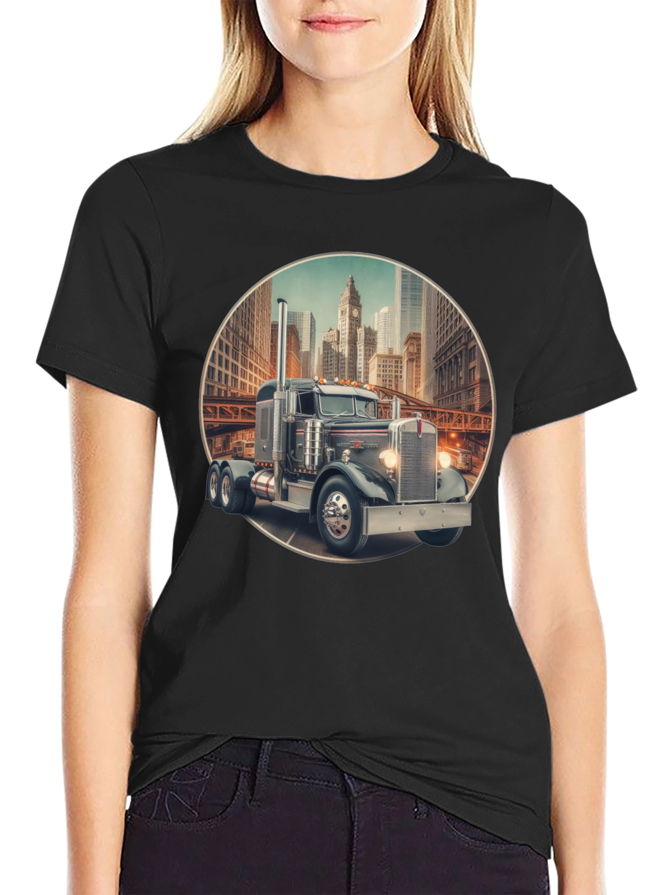 Truck in City Graphic Tee