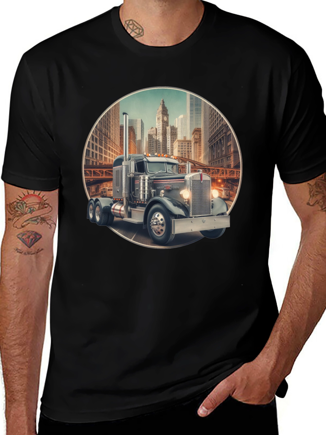 Truck in City Graphic Tee