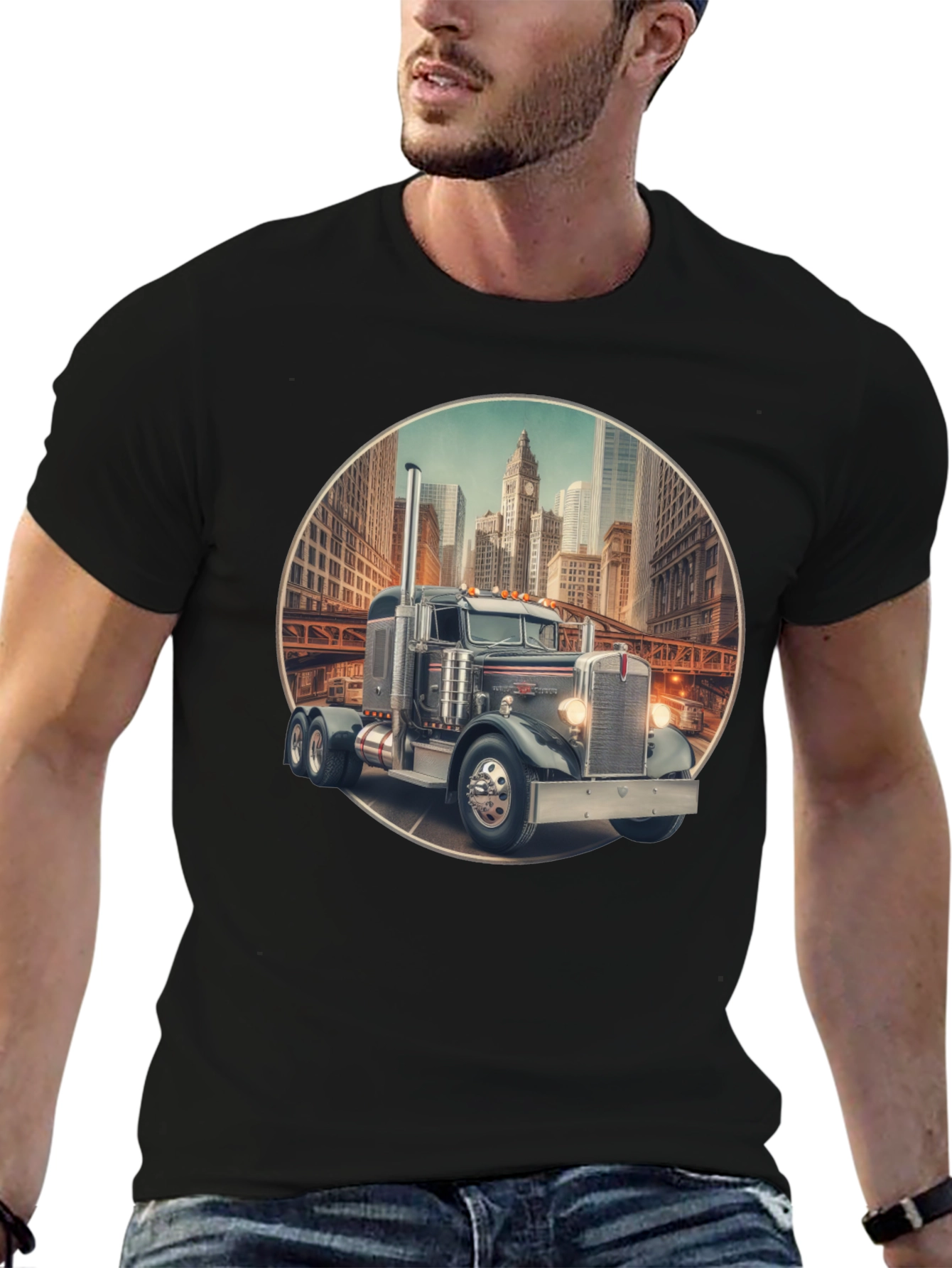 Truck in City Graphic Tee