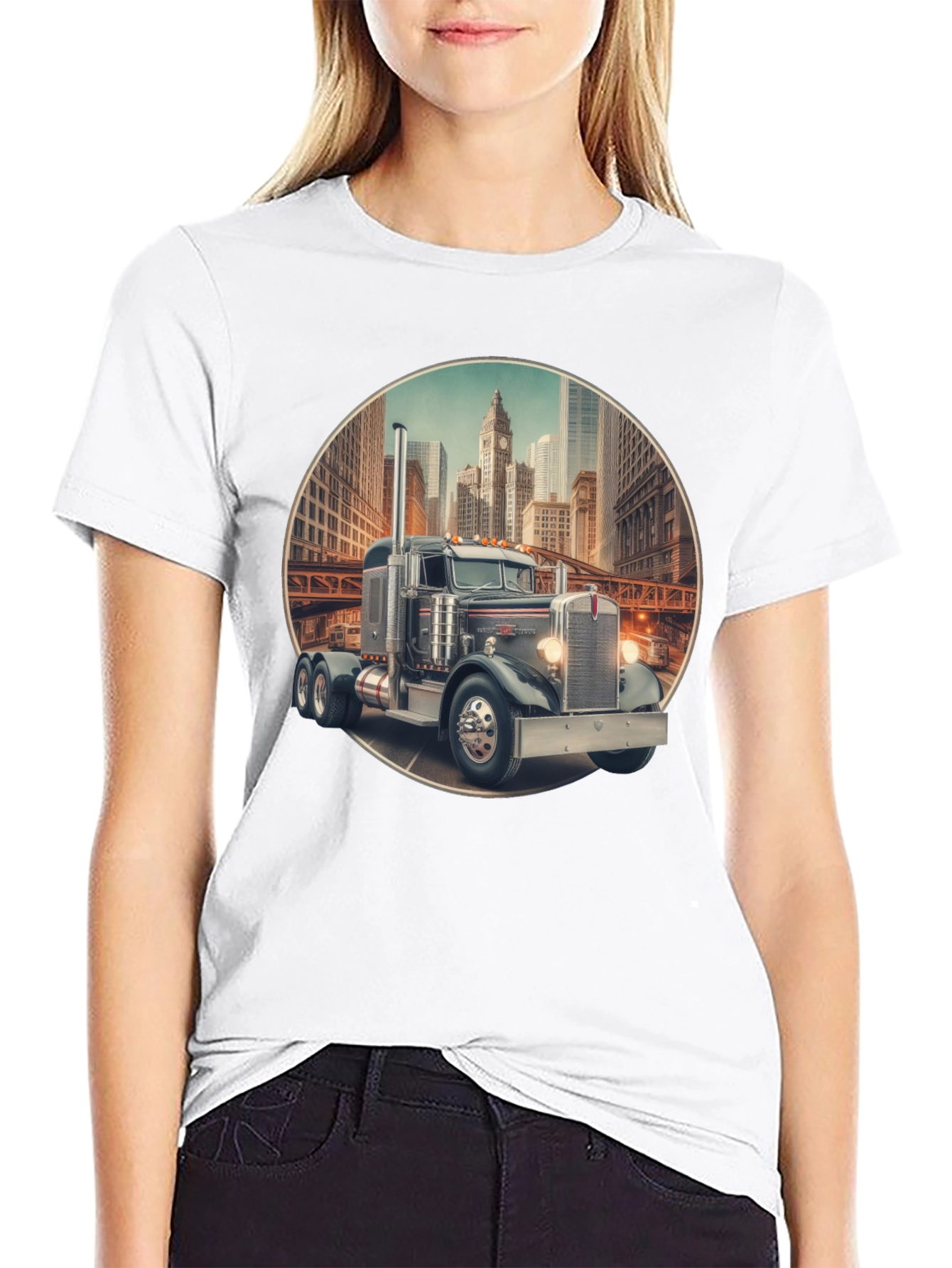 Truck in City Graphic Tee