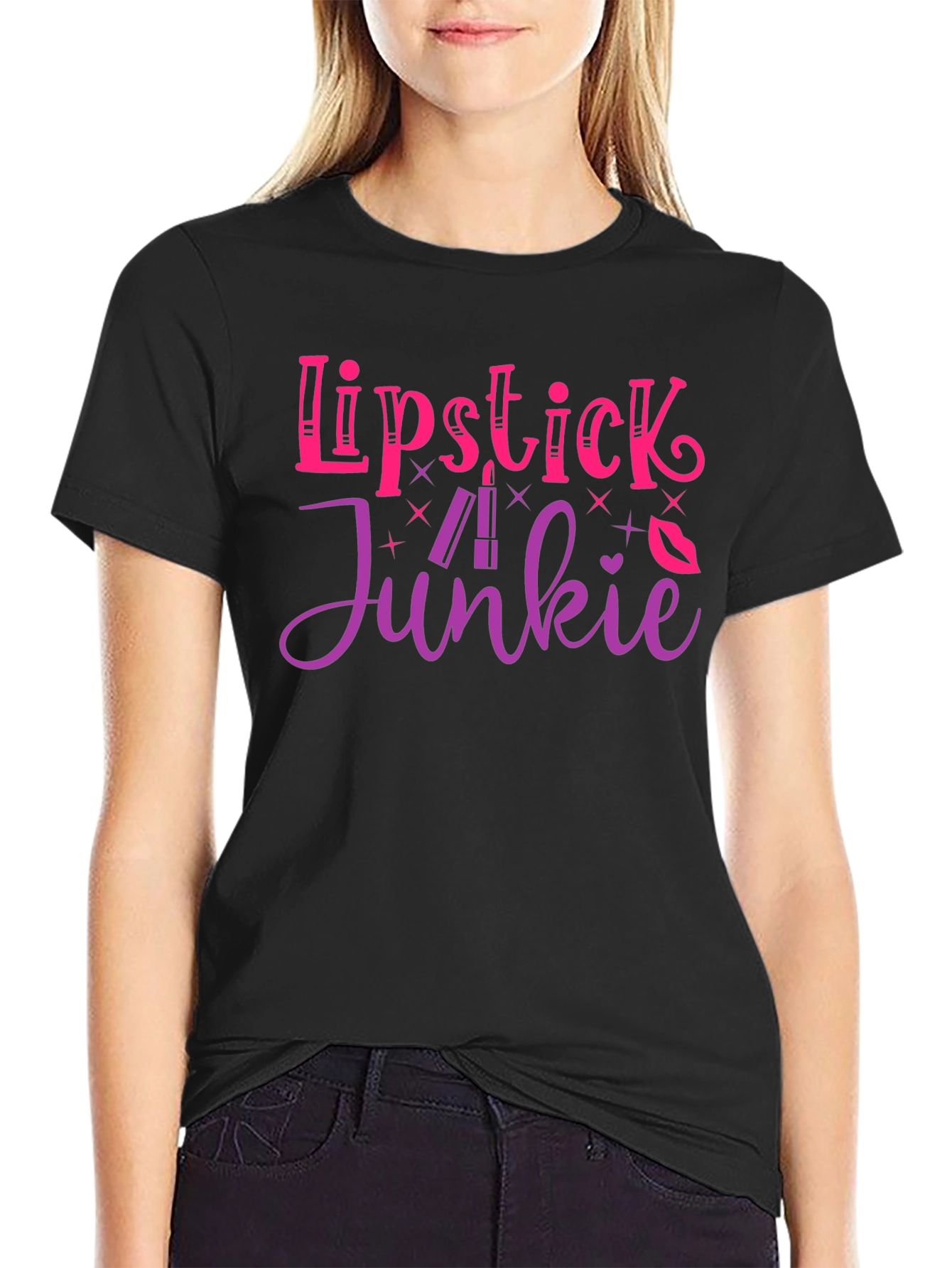 Lipstick Junkie Graphic T-Shirt