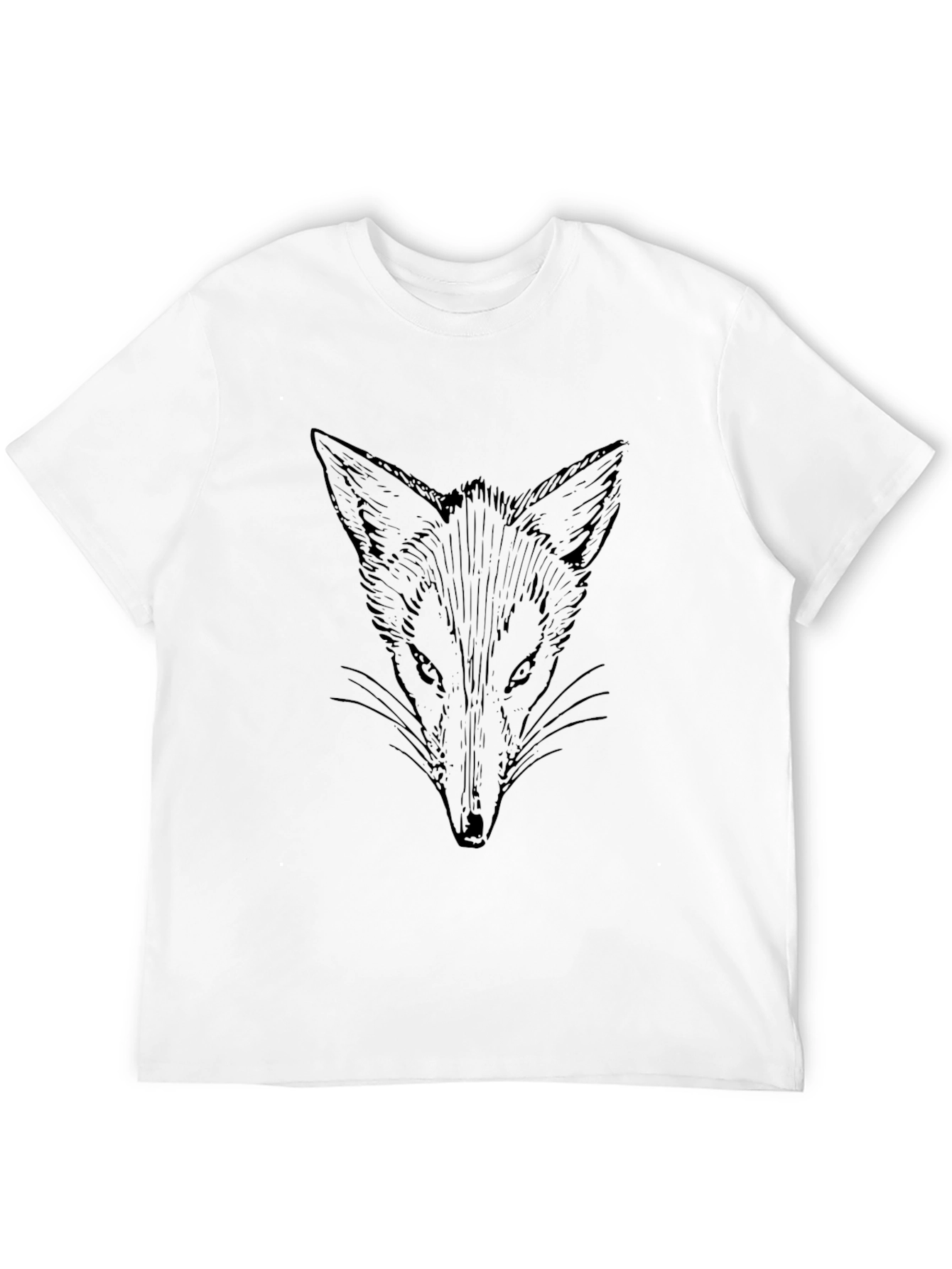 Fox Graphic Print Black T-Shirt for Men
