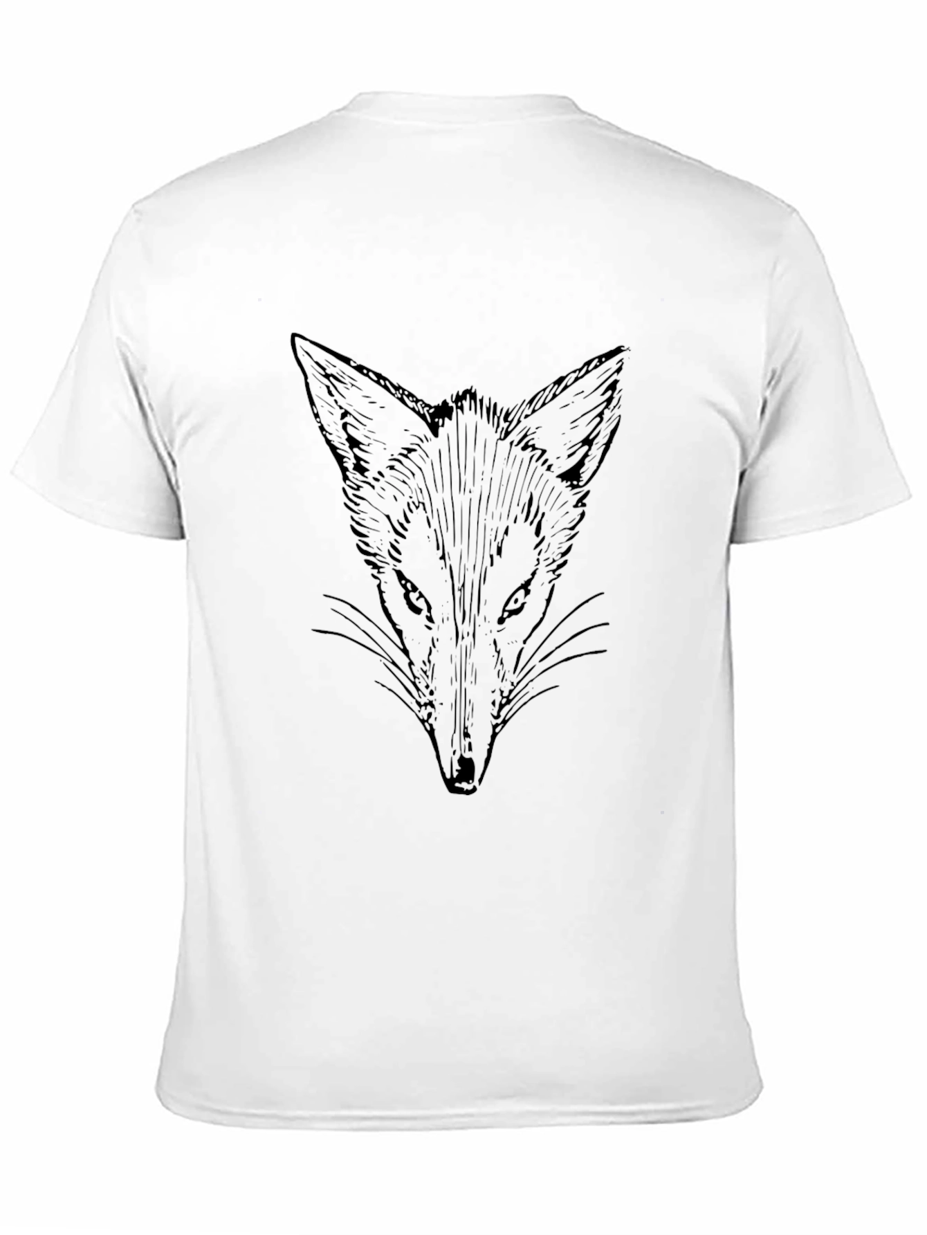 Fox Graphic Print Black T-Shirt for Men