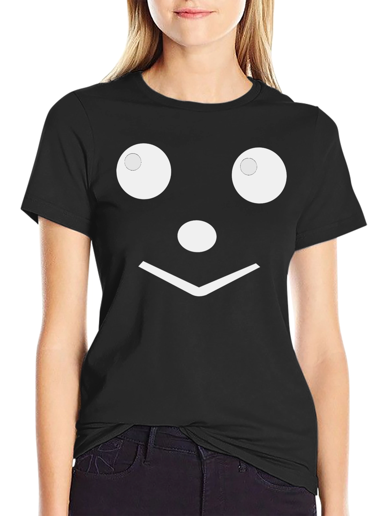 Funny Face Graphic Tee - Black Cotton Shirt