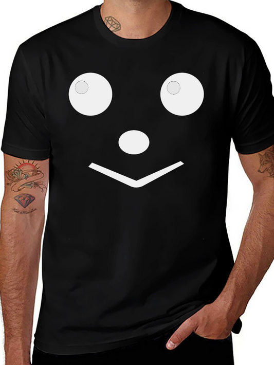 Funny Face Graphic Tee - Black Cotton Shirt