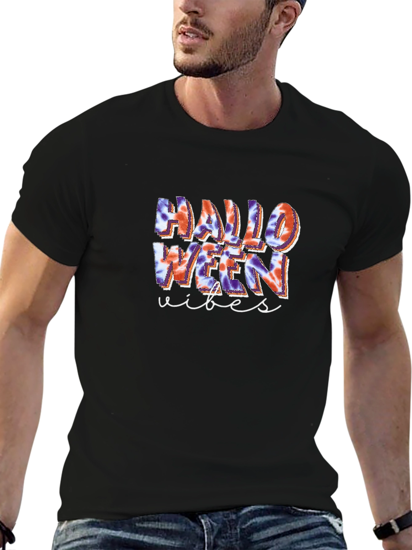 Halloween Vibes Tie-Dye Graphic Tee