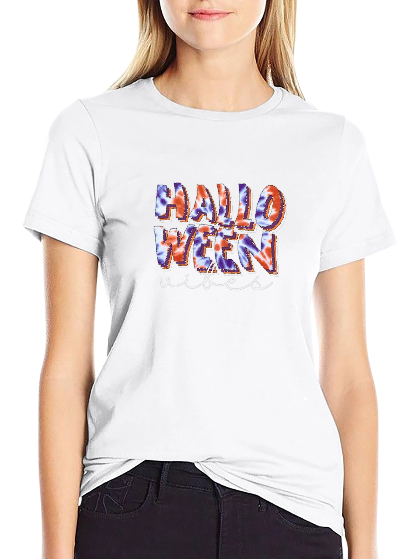 Halloween Vibes Tie-Dye Graphic Tee