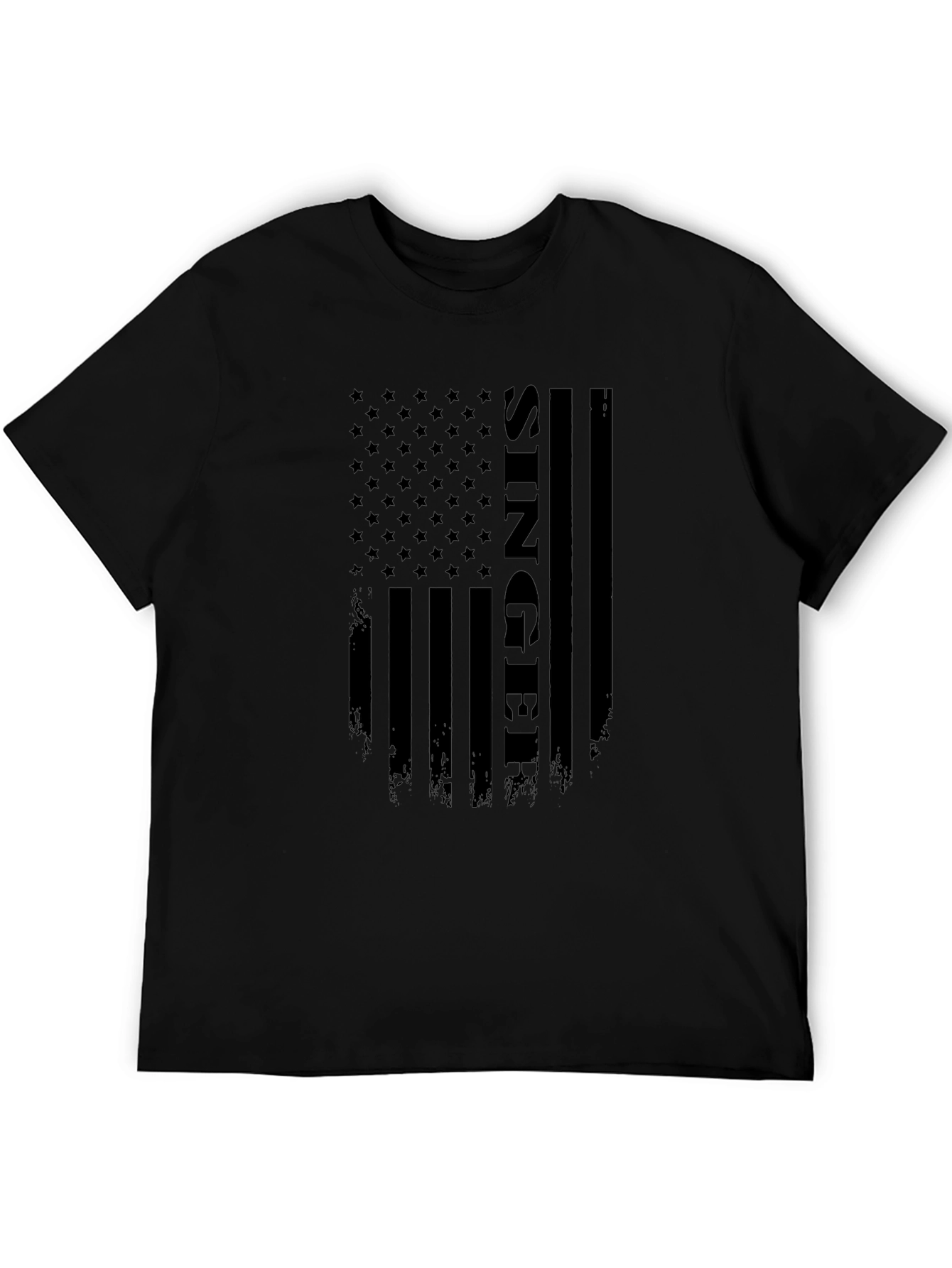 Singer American Flag Black T-Shirt