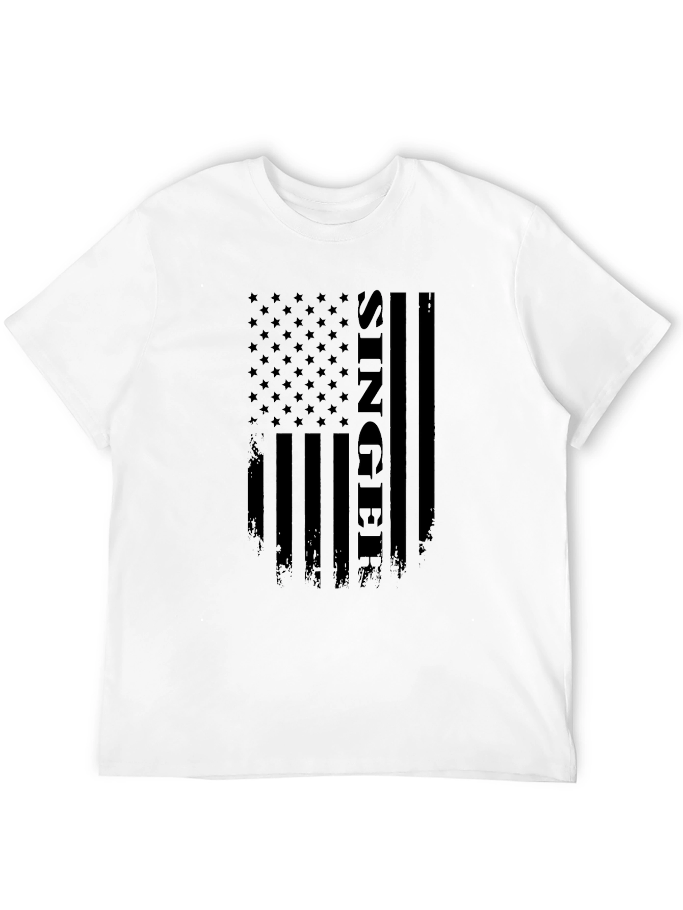Singer American Flag Black T-Shirt
