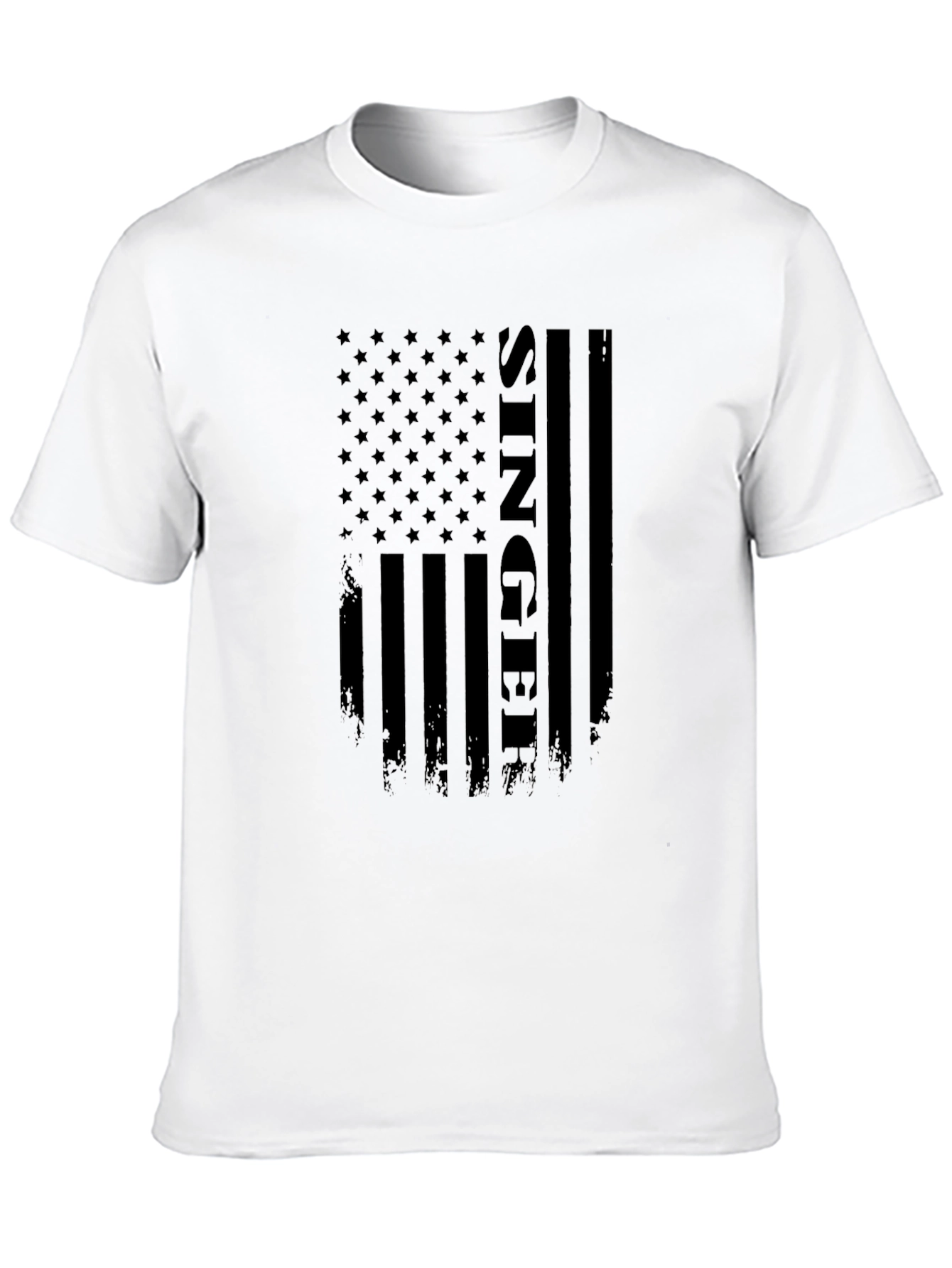 Singer American Flag Black T-Shirt