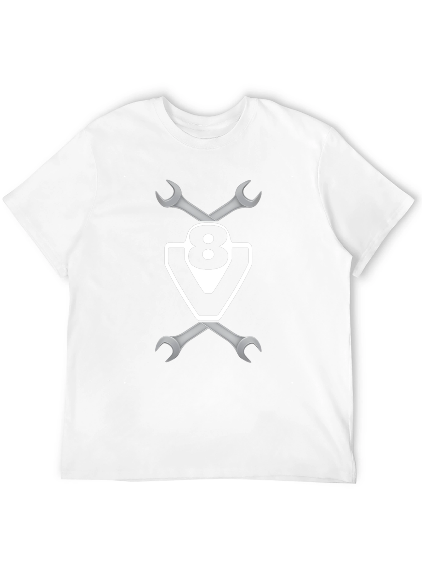 V8 Engine T-Shirt - Mechanic Wrench Design