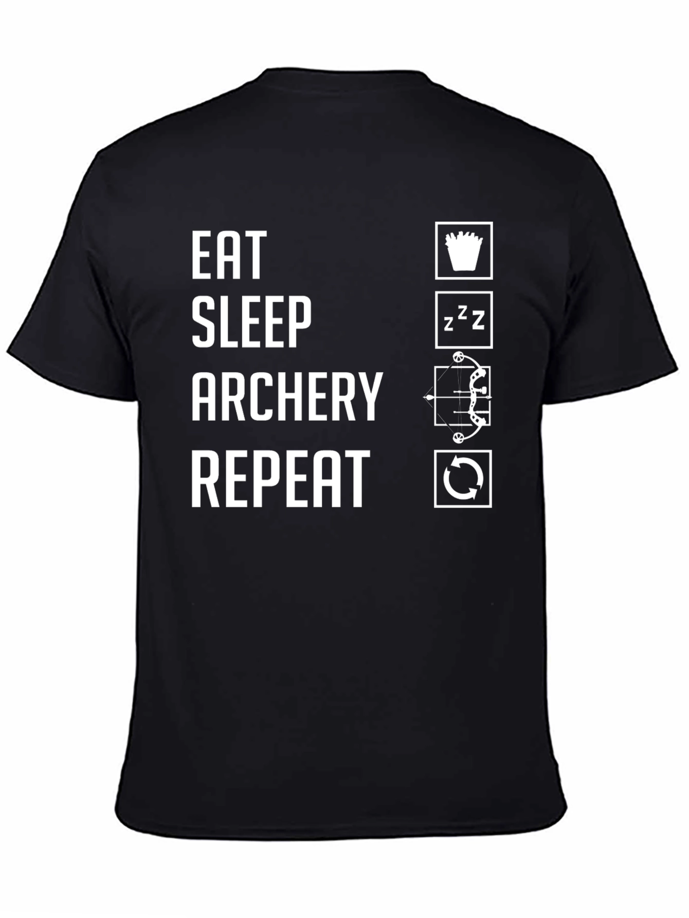 Eat Sleep Archery Repeat Black T-Shirt