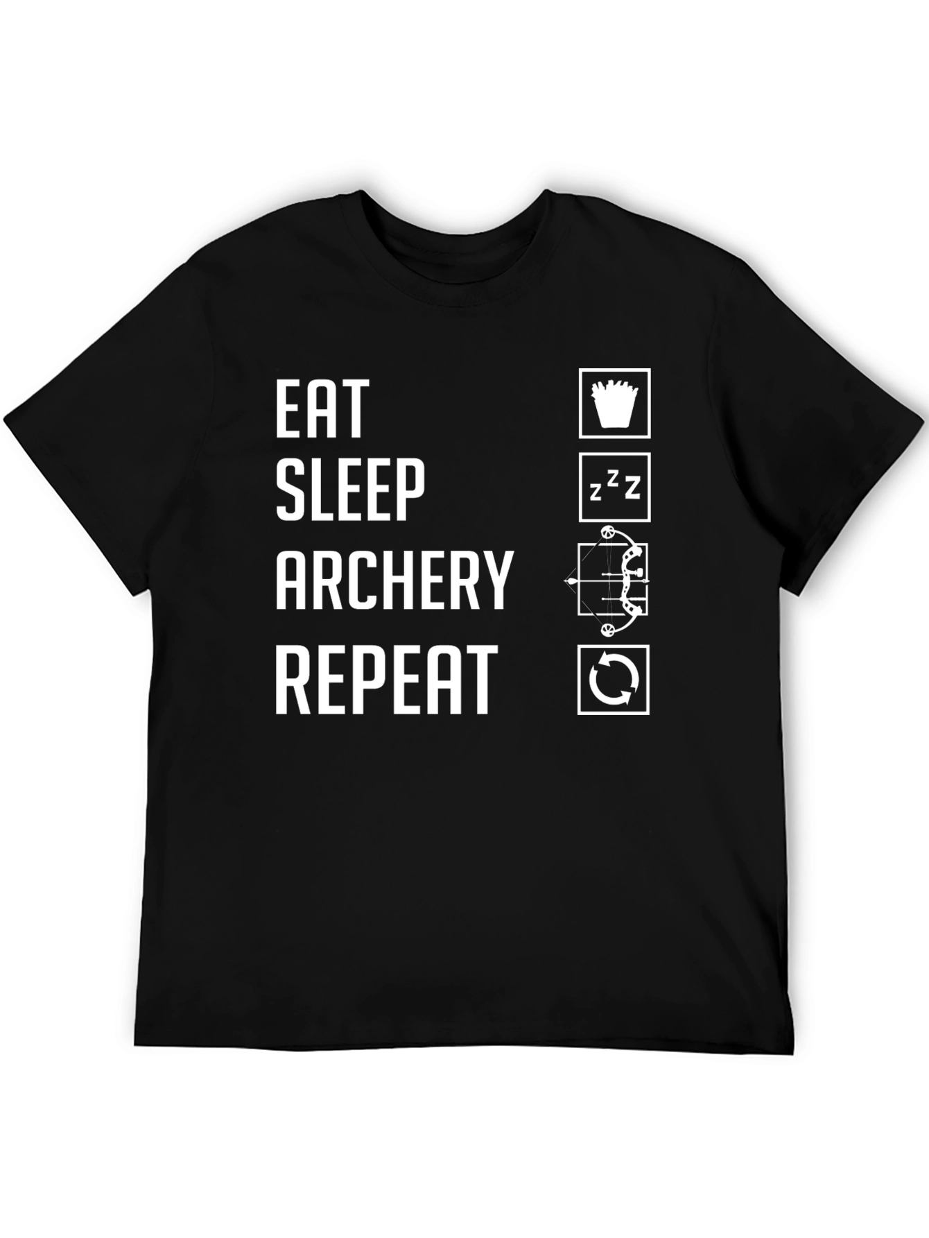 Eat Sleep Archery Repeat Black T-Shirt