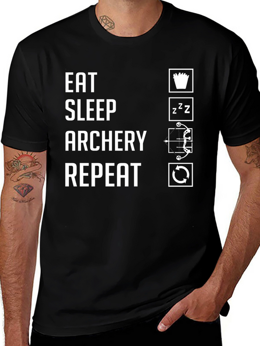 Eat Sleep Archery Repeat Black T-Shirt