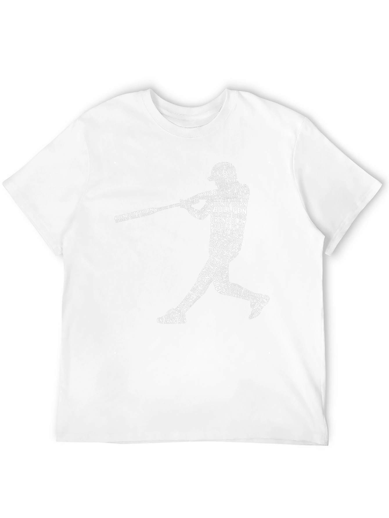 Baseball Word Art T-Shirt - Batter Silhouette Tee