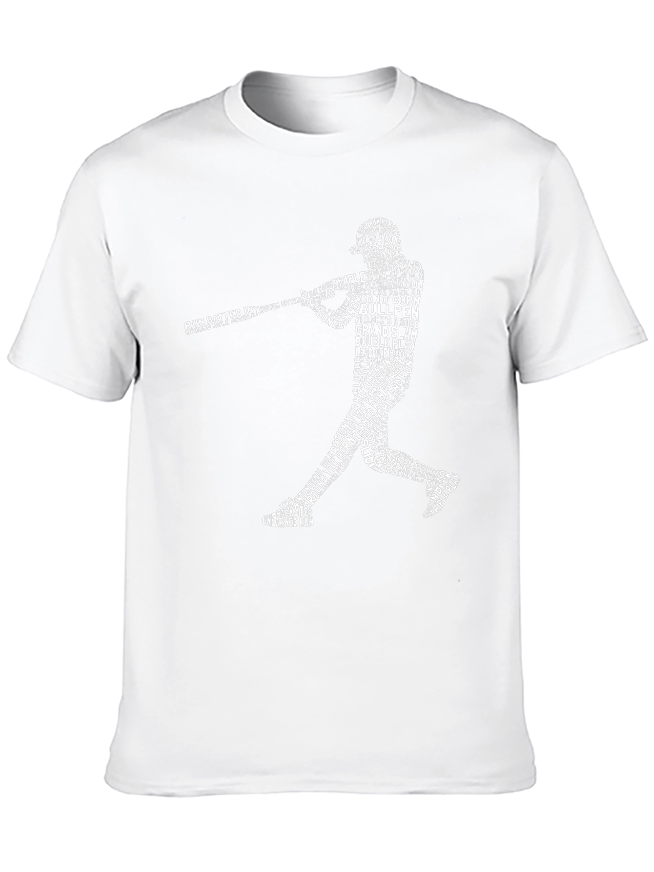 Baseball Word Art T-Shirt - Batter Silhouette Tee