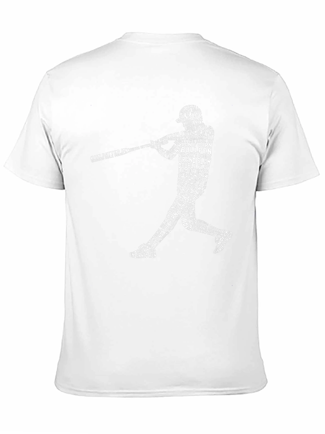 Baseball Word Art T-Shirt - Batter Silhouette Tee