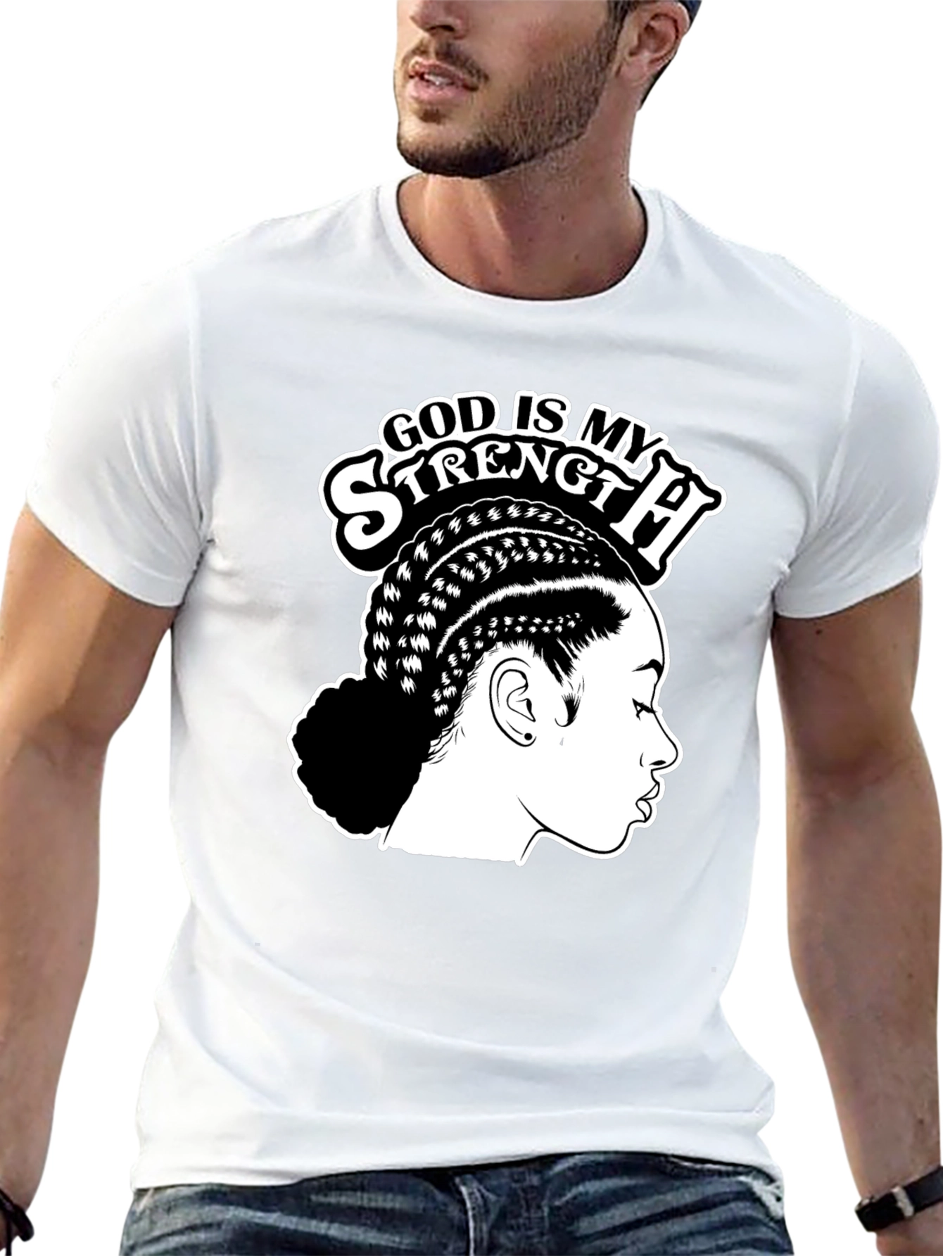 God Is My Strength Black T-Shirt