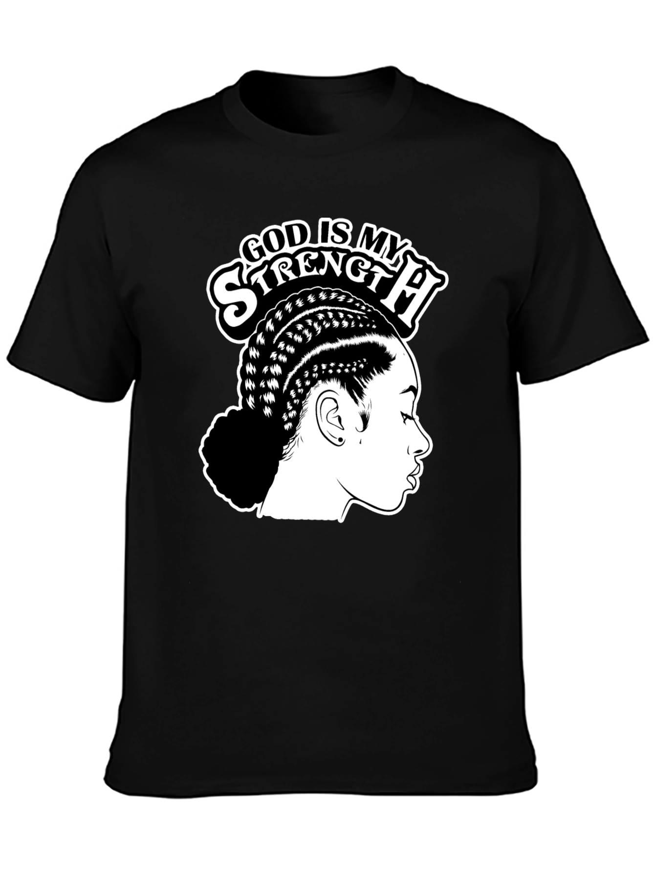 God Is My Strength Black T-Shirt