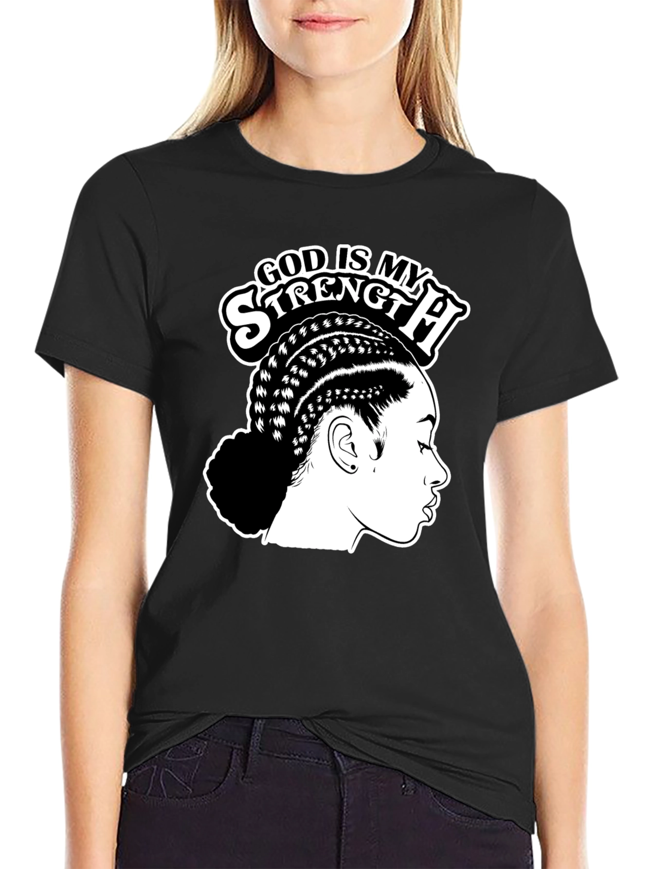 God Is My Strength Black T-Shirt