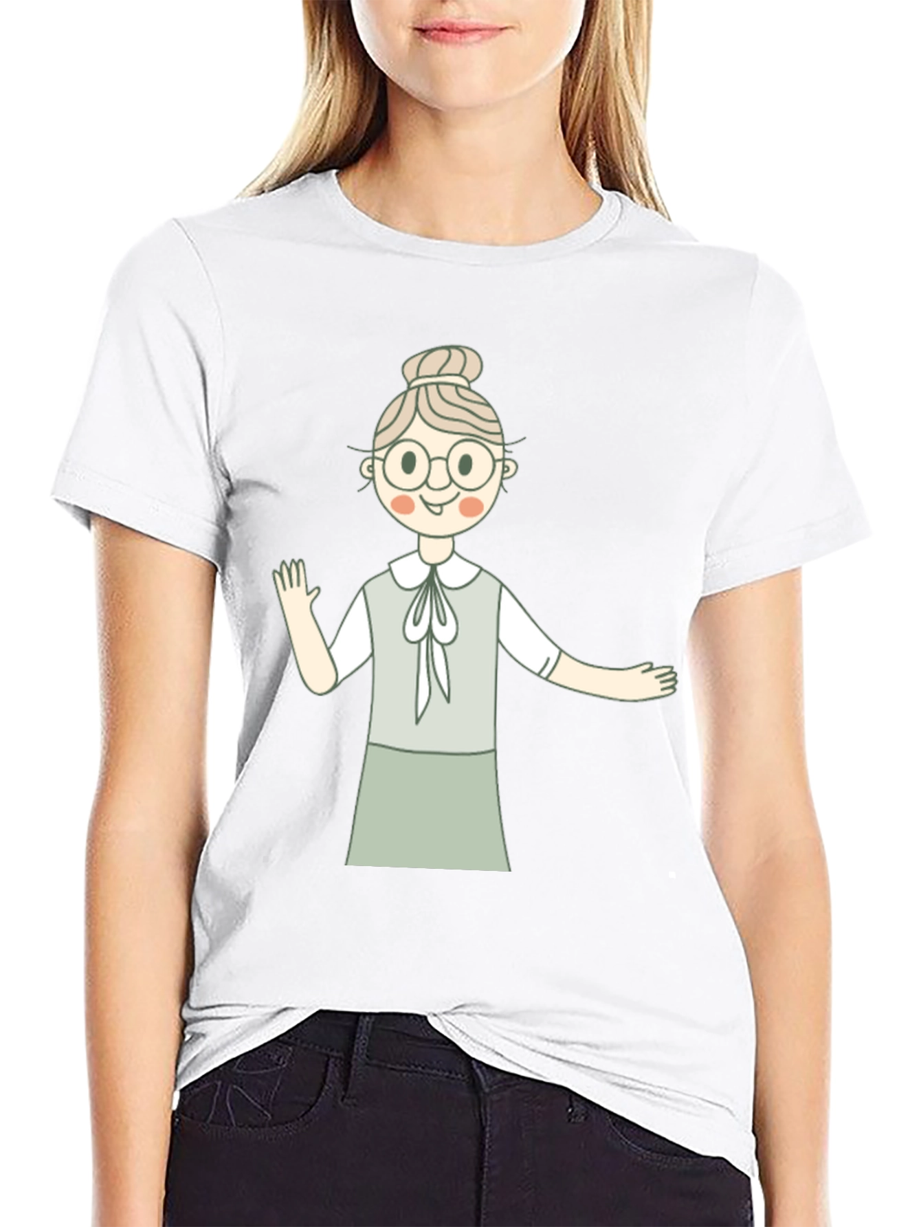 Cute Granny Graphic Black T-Shirt