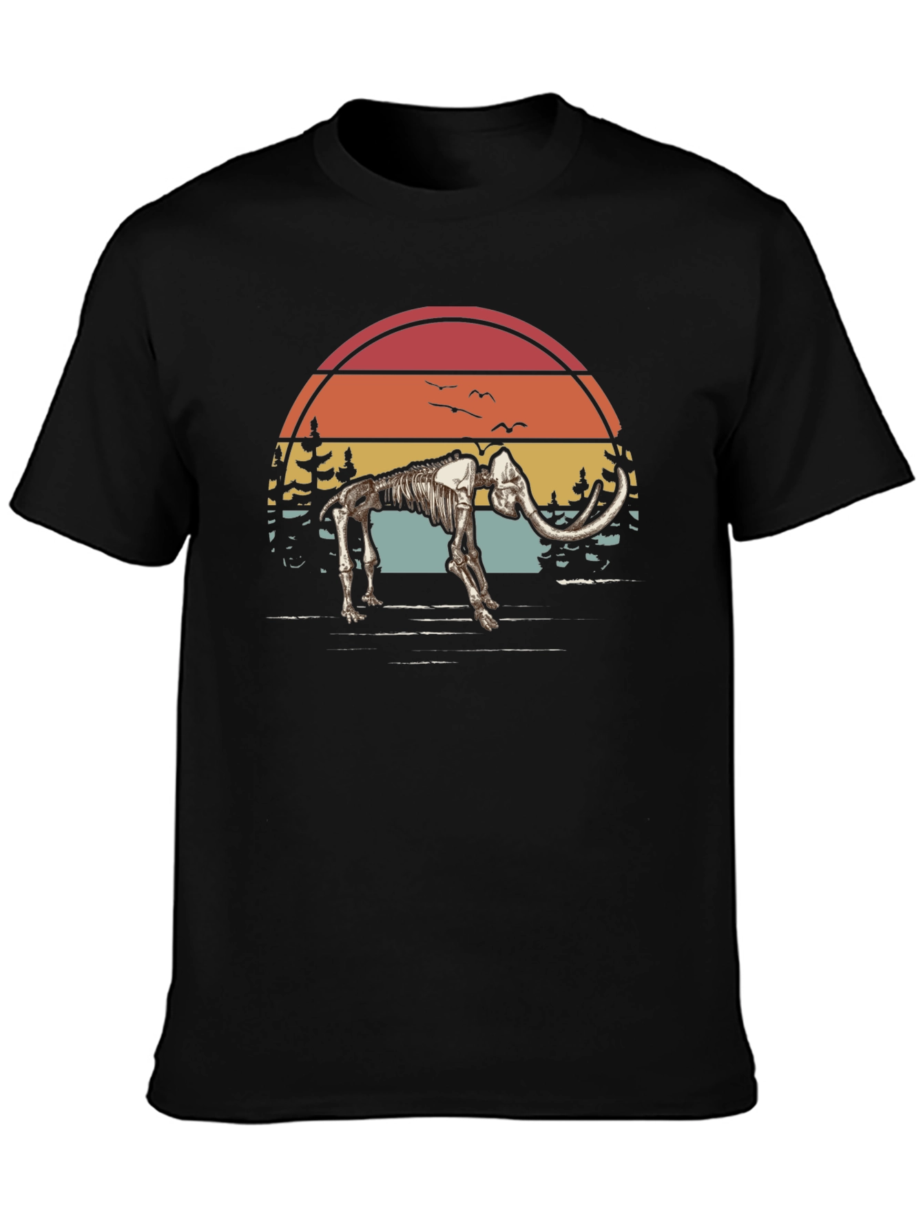 Mammoth Skeleton Sunset Graphic Tee