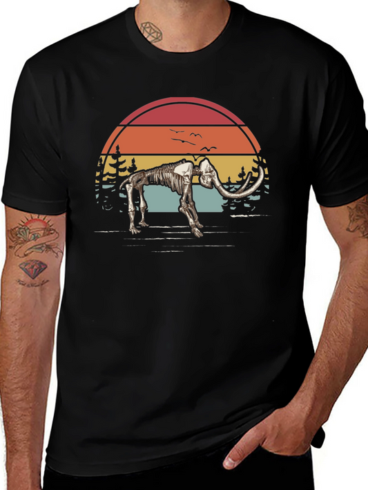 Mammoth Skeleton Sunset Graphic Tee