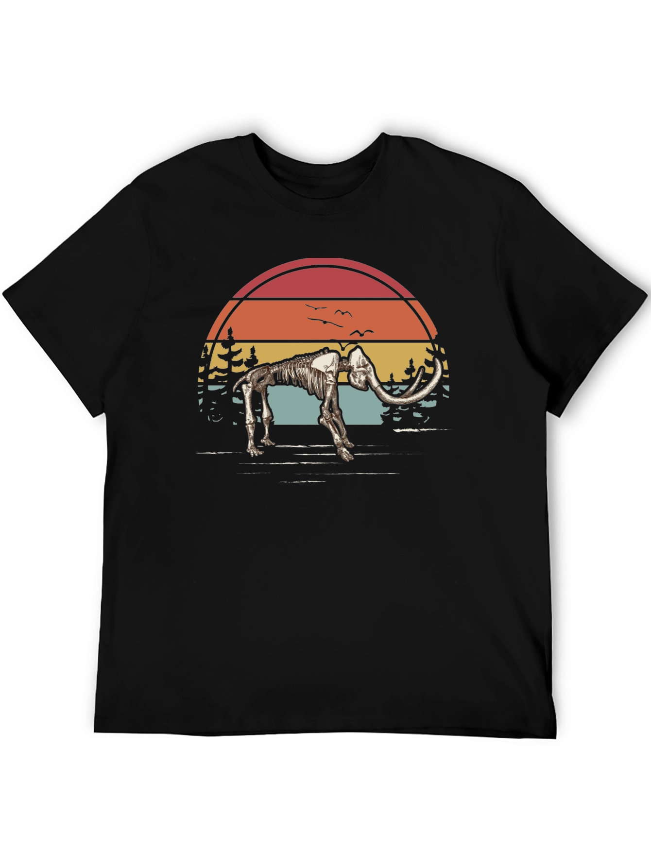 Mammoth Skeleton Sunset Graphic Tee