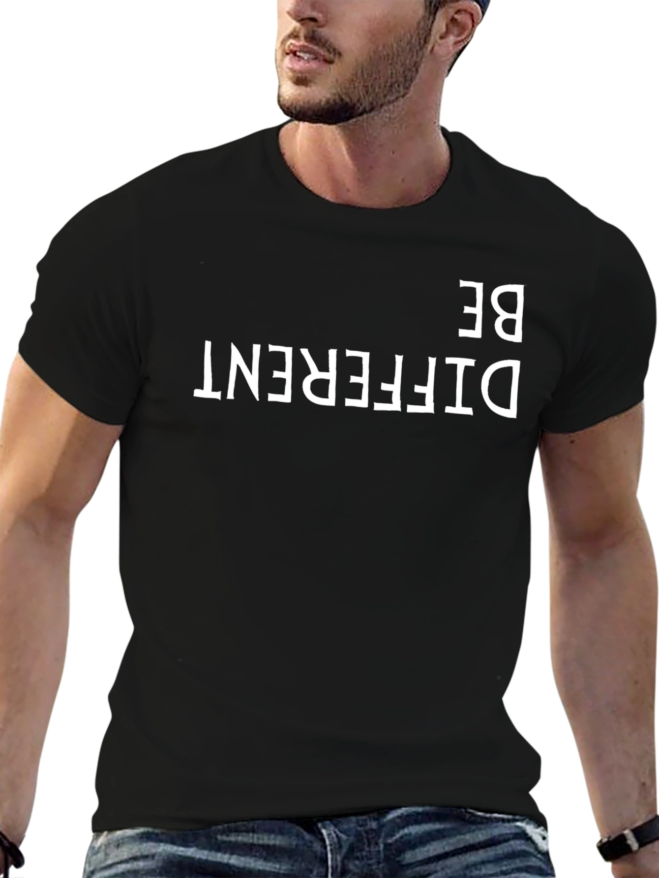 Be Different Black Graphic Tee - Mens Style