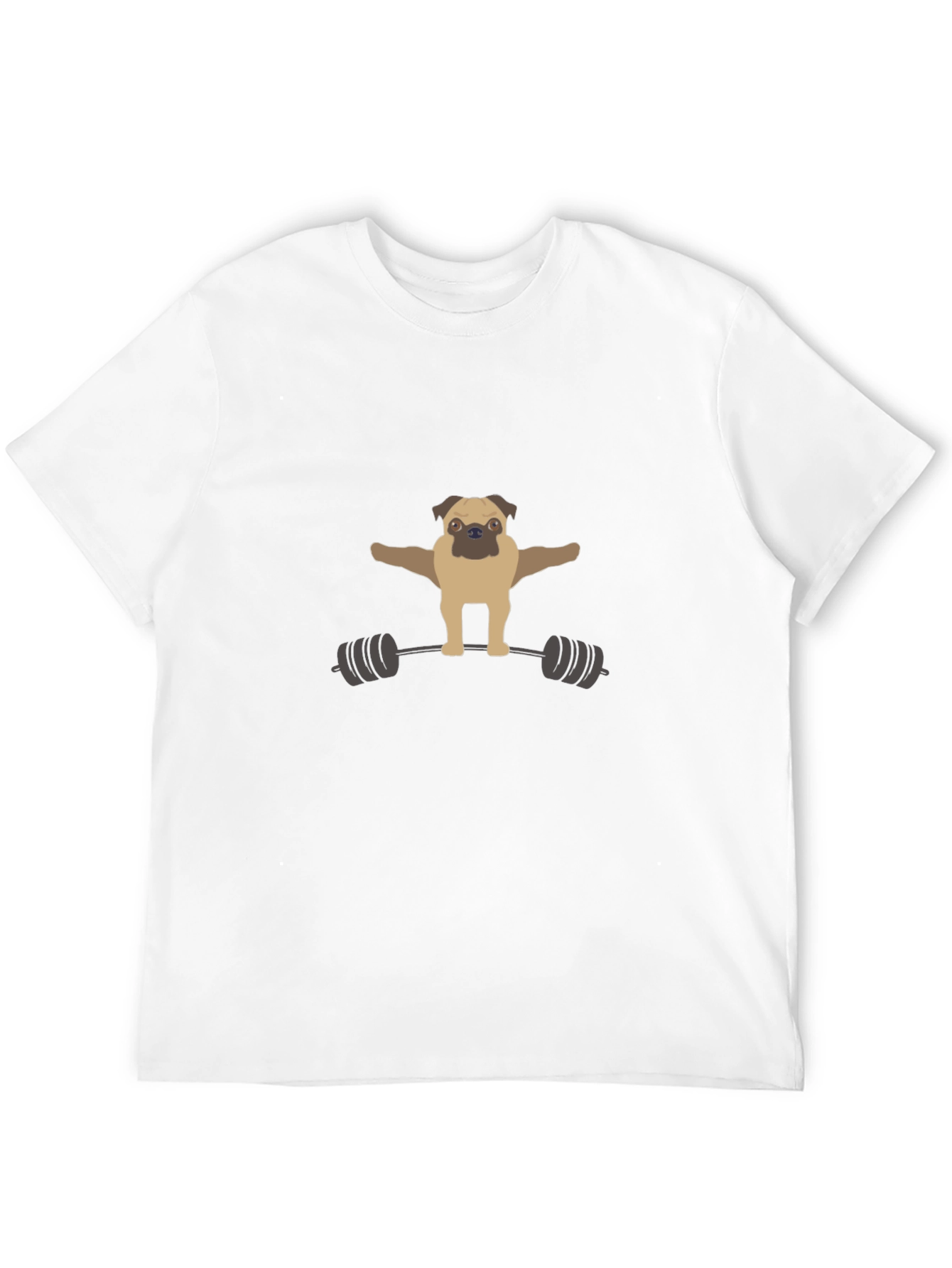 Pug Powerlifting T-Shirt - Black Graphic Tee