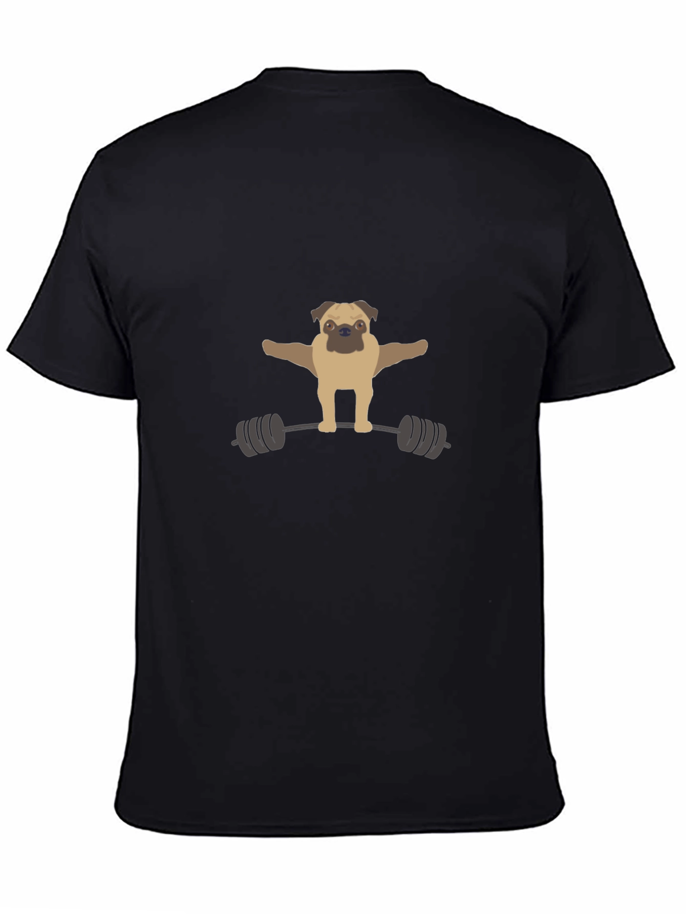 Pug Powerlifting T-Shirt - Black Graphic Tee
