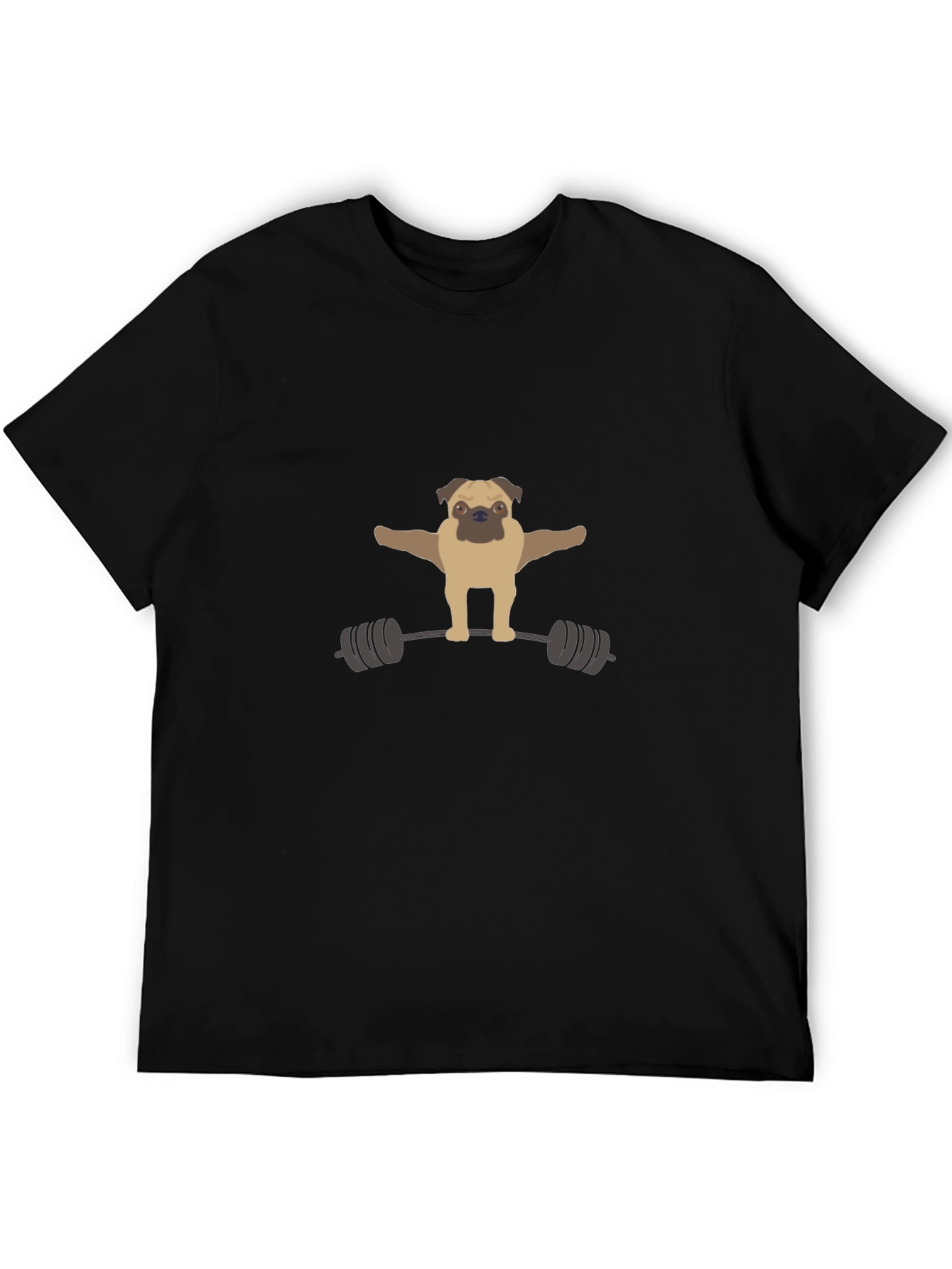 Pug Powerlifting T-Shirt - Black Graphic Tee